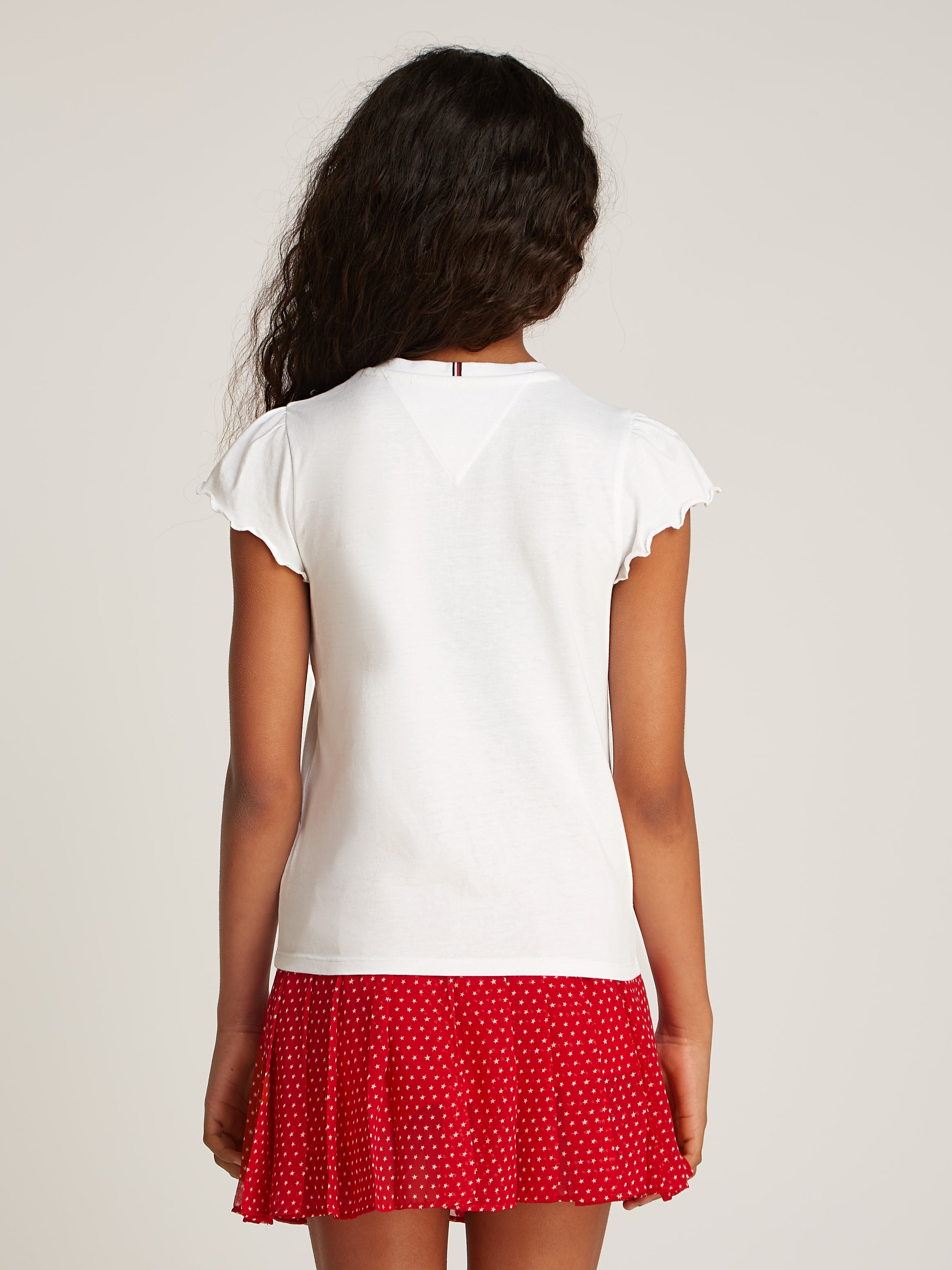 Tommy Hilfiger T-Shirt »ESSENTIAL RUFFLE SLEEVE TOP« mit gewelltem Ärmelabschluss