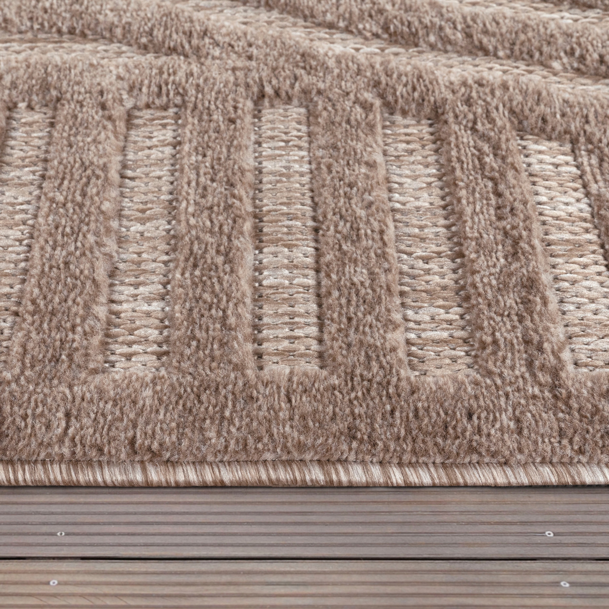 Paco Home Teppich »Livorno 674«, Outdoor kaufen rechteckig, Effekt, bequem geeignet moderner Hoch-Tief- Uni Scandi-Look, Farben