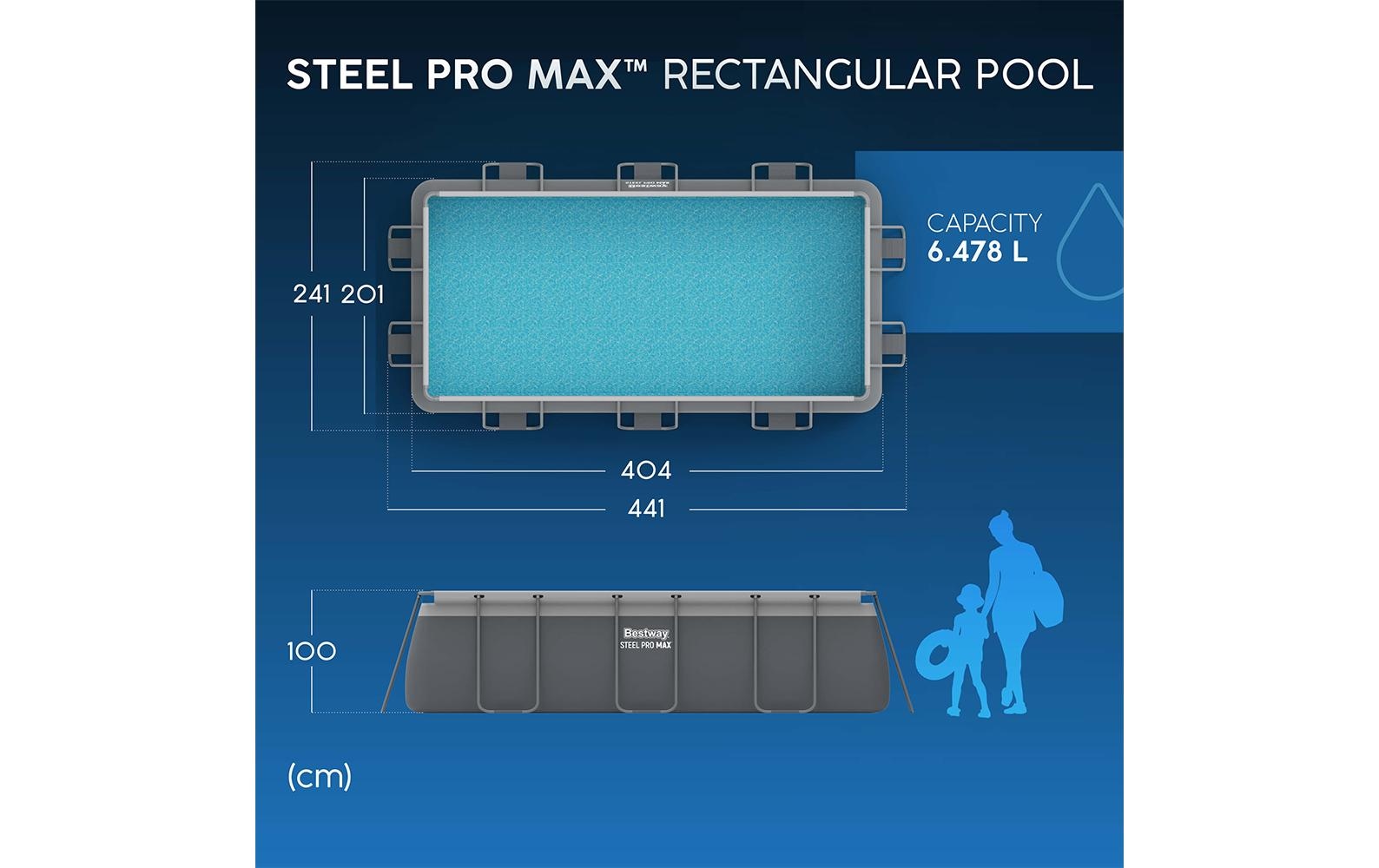 Bestway Jacuzzi »Steel Pro MAX« Rechteckiges Aufstellpool-Set