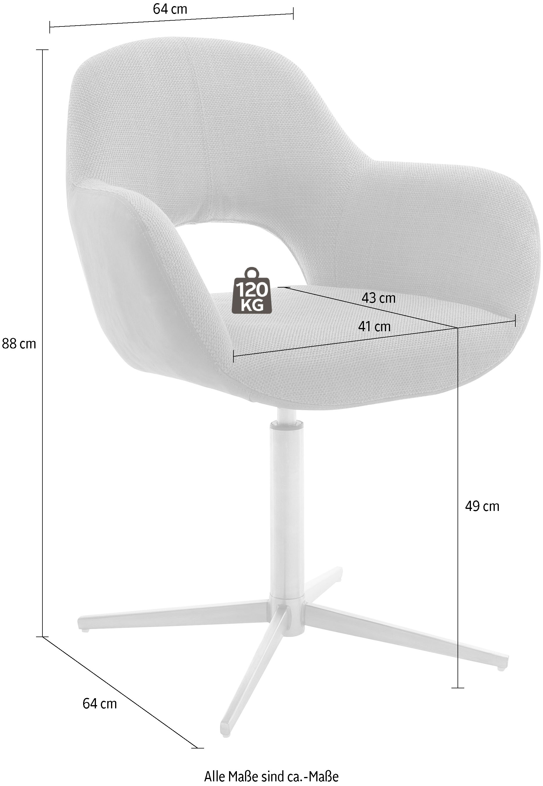 2 kaufen (Set), Stuhl MCA »Melrose«, jetzt furniture St., mit Esszimmerstuhl 360°drehbar Nivellierung