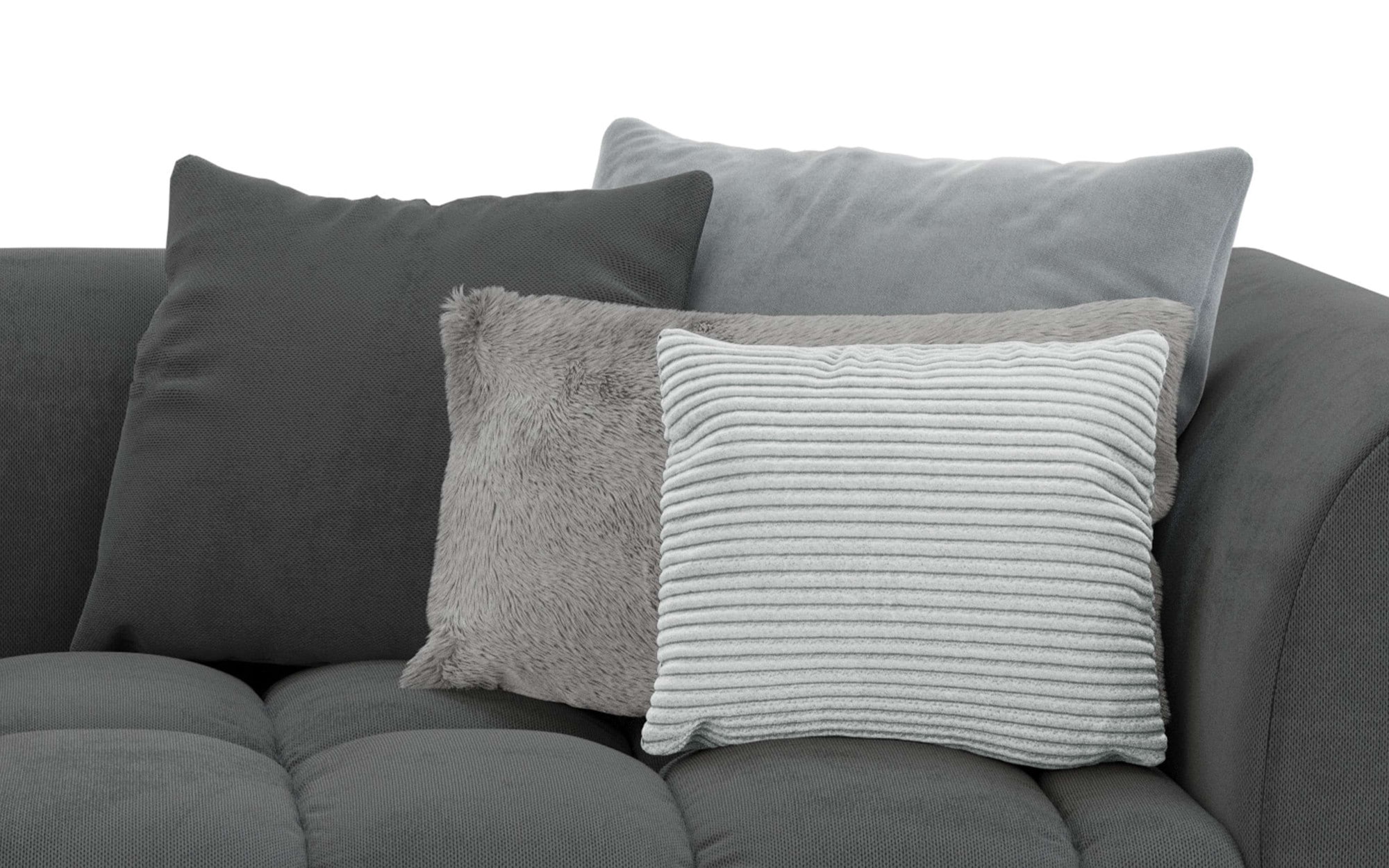 s.Oliver Big-Sofa »COBBO 3-Sitzer Design-Sofa Bubble-Optik, Masse B/T/H: 259/126/104 cm« mit vielen Kissen, moderne Steppung und hoher Sitzkomfort