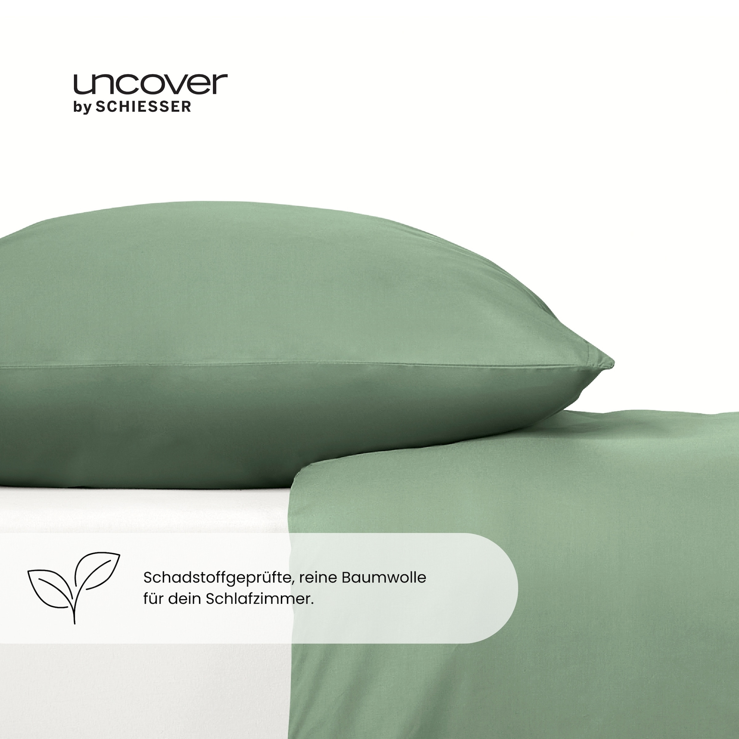 uncover by SCHIESSER Linge de lit »Soho aus weicher Baumwolle in gedeckten Uni-Farben« 2 cuis Made in Green