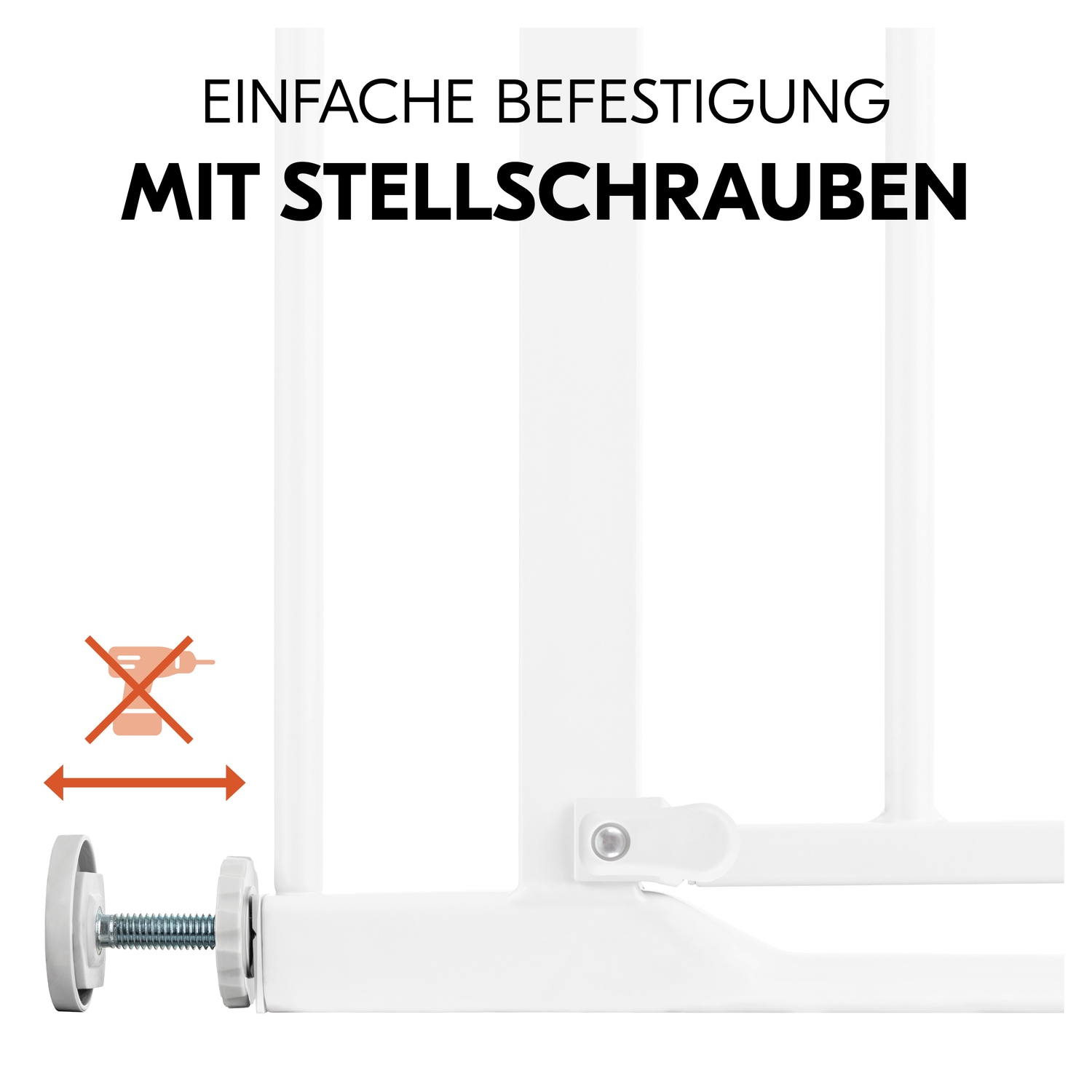 Hauck Türschutzgitter »Clear Step Set 2 inklusive Verlängerung  21 cm, White« auch als Treppenschutzgitter verwendbar, 96-101 cm; flacher Durchgang