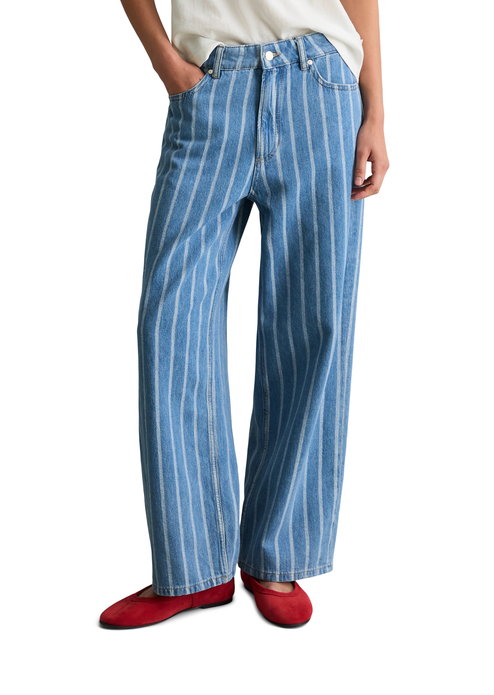 Image of Marc OPolo DENIM Weite Jeans Model Tomma wide aus leichter Bio-Baumwoll-Qualität