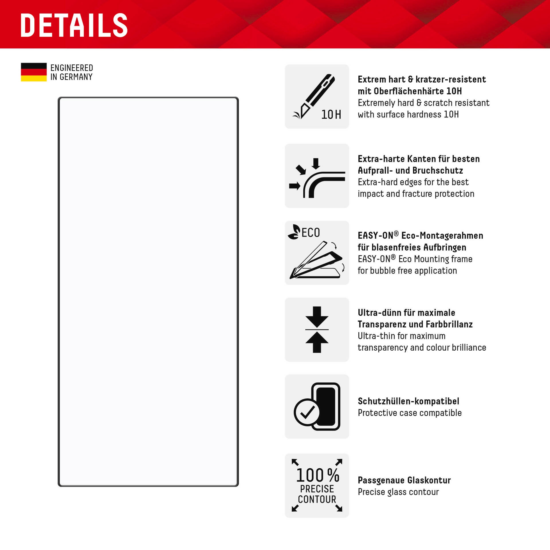 Displex Verre de protection d'écran »Real Glass + Case« für Samsung Galaxy S24 Ultra Displayschutzfolie Displayschutz Rundumschutz 360 Grad splitterfest
