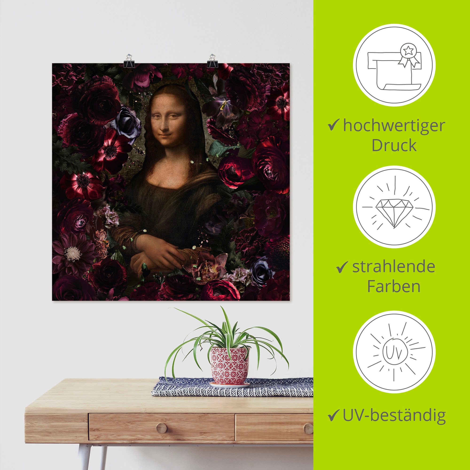 Artland Wandbild »Mona Lisa - Da Vinci Adaption« Portrait 1 Stk. tlg. als Alubild, Leinwandbild, Poster, Wandaufkleber in verschied. Grössen