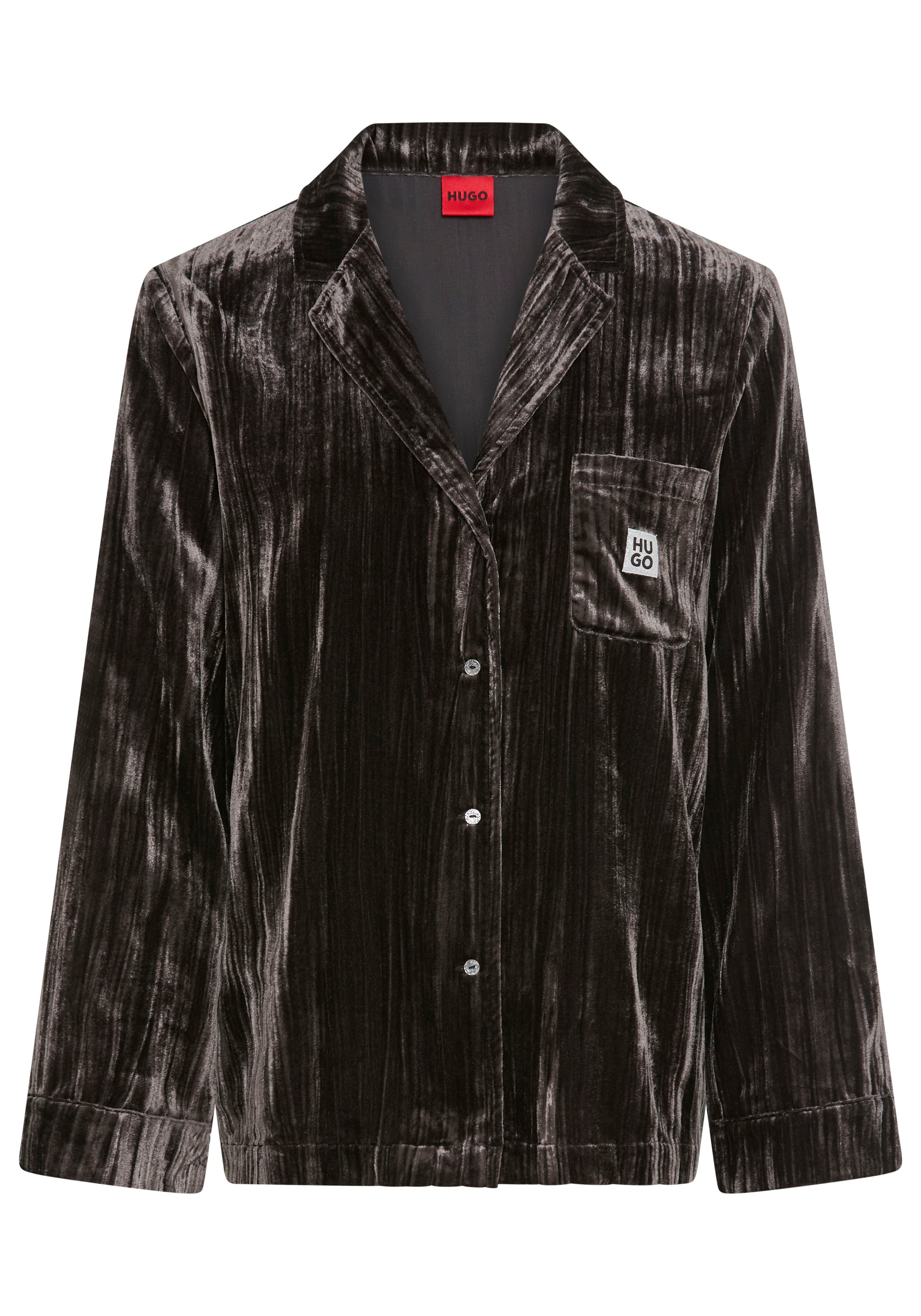 HUGO Underwear Pyjamaoberteil »Velvet« Schlafshirt, relaxed fit, leicht glänzende Struktur