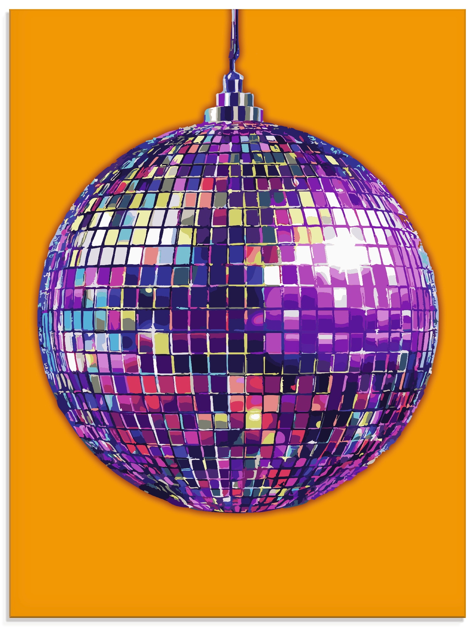 Image of Artland Glasbild "Discokugel" Pop Art 1 Stk. tlg. in verschiedenen Grössen
