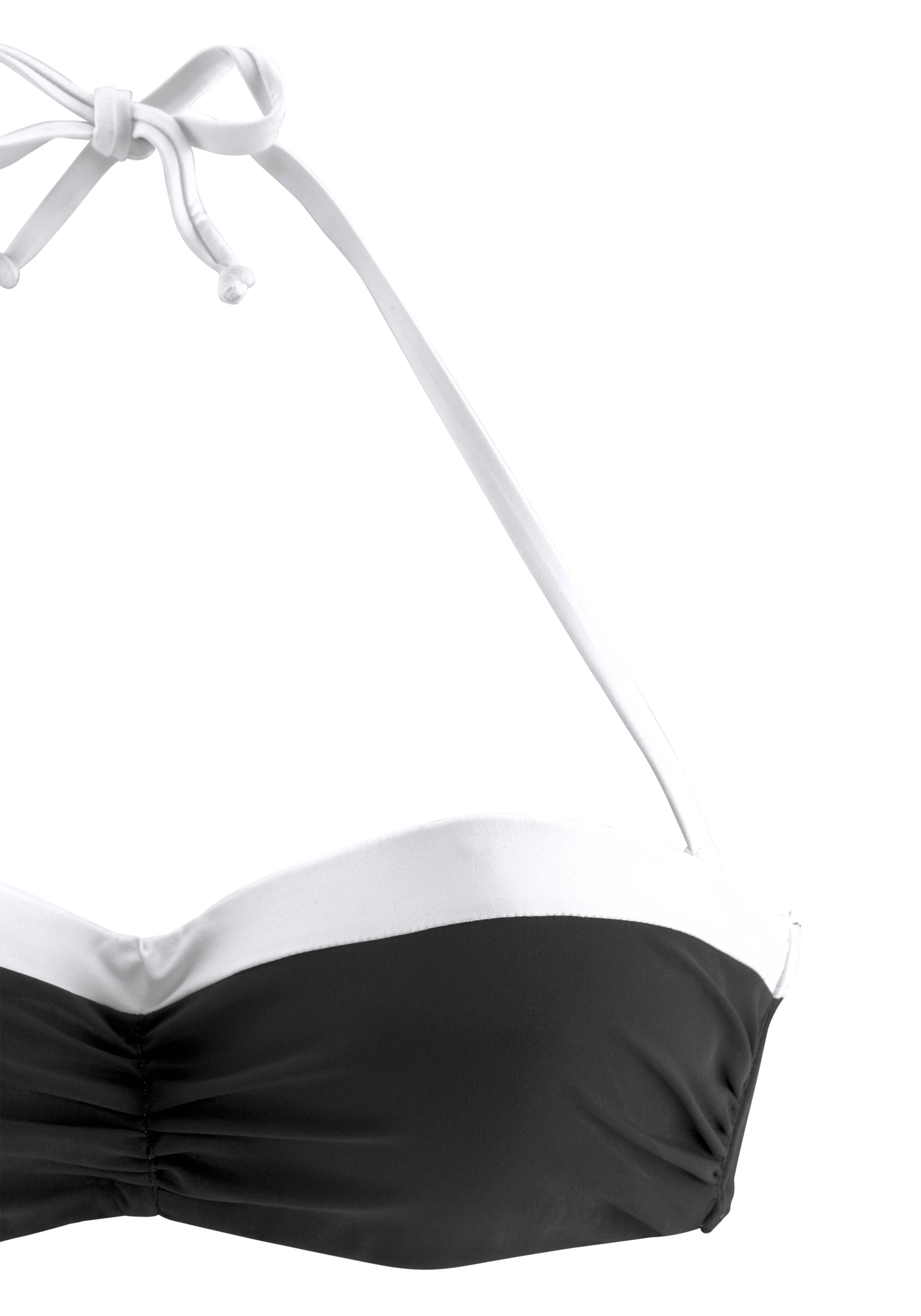 LASCANA Bügel-Bandeau-Bikini, mit kontrastfarbener Einfassung