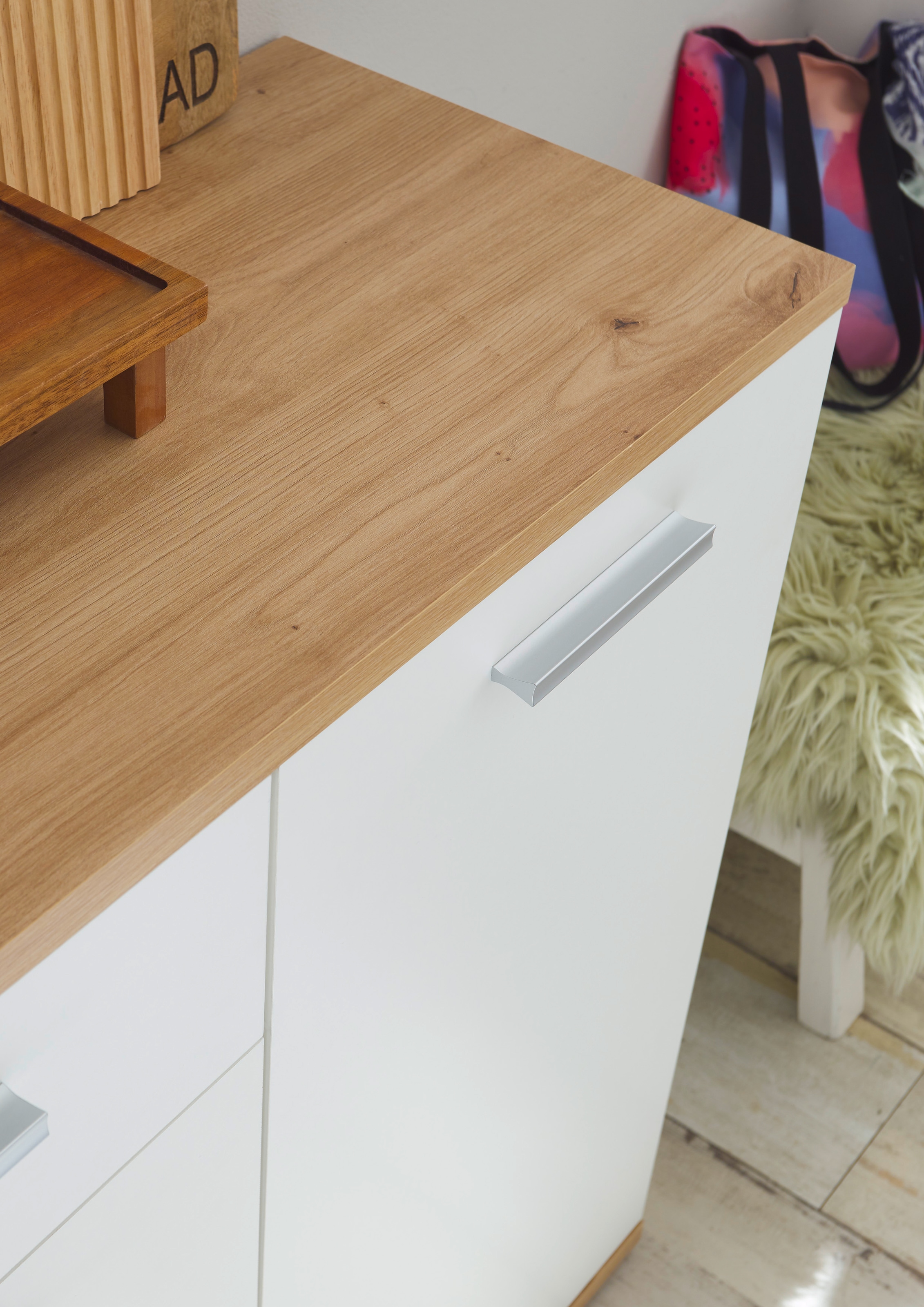 HBZ Kommode »BC1035 weiss matt, BxHxT 180x86x38 cm«, Sideboard mit 3 Türen, 3 Schubkästen, 2 Einlegeböden