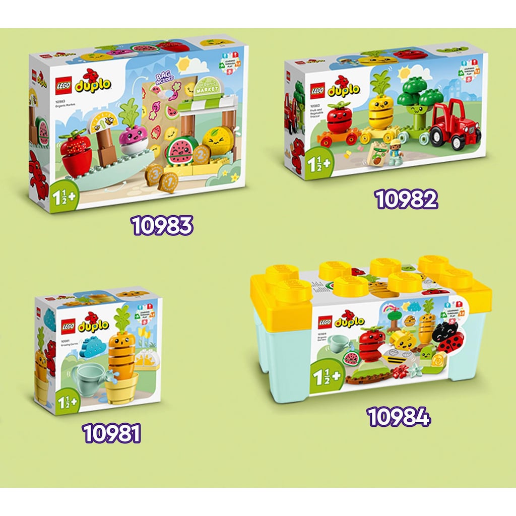 LEGO® Konstruktionsspielsteine »Obst- und Gemüse-Traktor (10982), LEGO® DUPLO My First«, (19 St.)