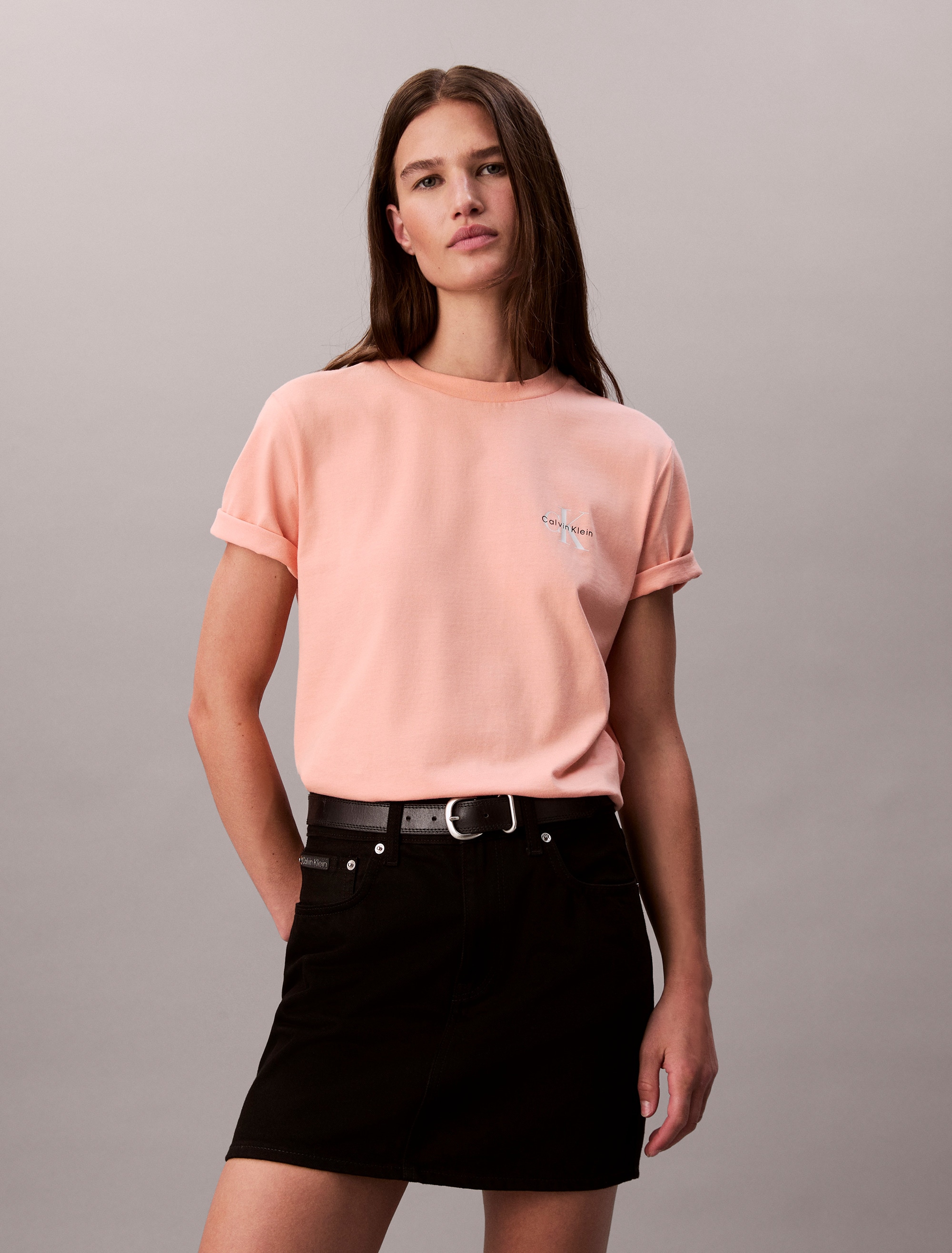 Calvin Klein Jeans T-Shirt »A- Logo CN 2 Pack Tee«, (Packung, 2er-Pack), Mit Rundhalsausschnitt