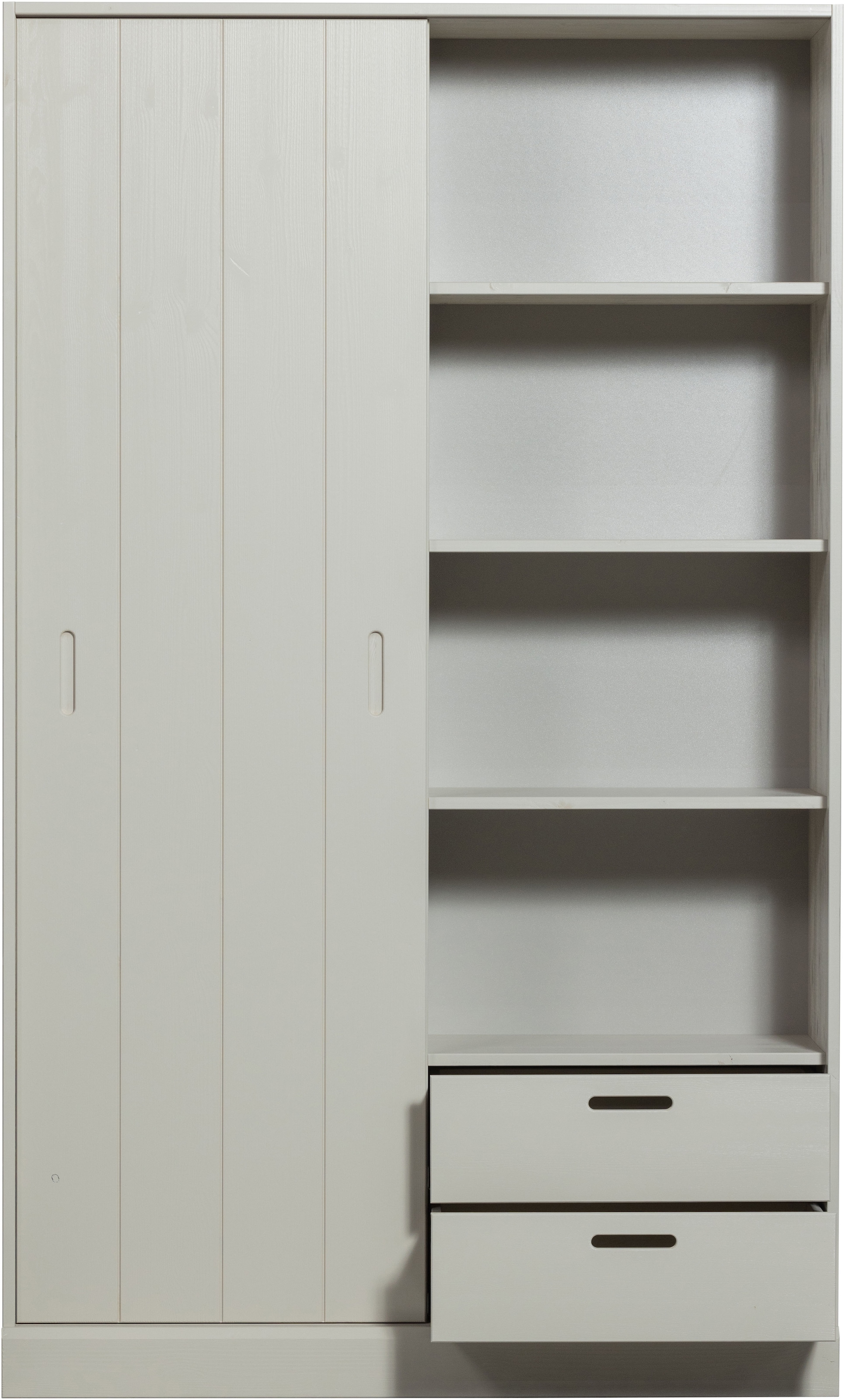 WOOOD Mehrzweckschrank »Mila FSC® Mix Kiefernholz mit Schiebetür und Schubladen 120x42x200 cm« Sichtbare Maserung, Tragkraft 10 kg pro Boden, einfach zu montieren