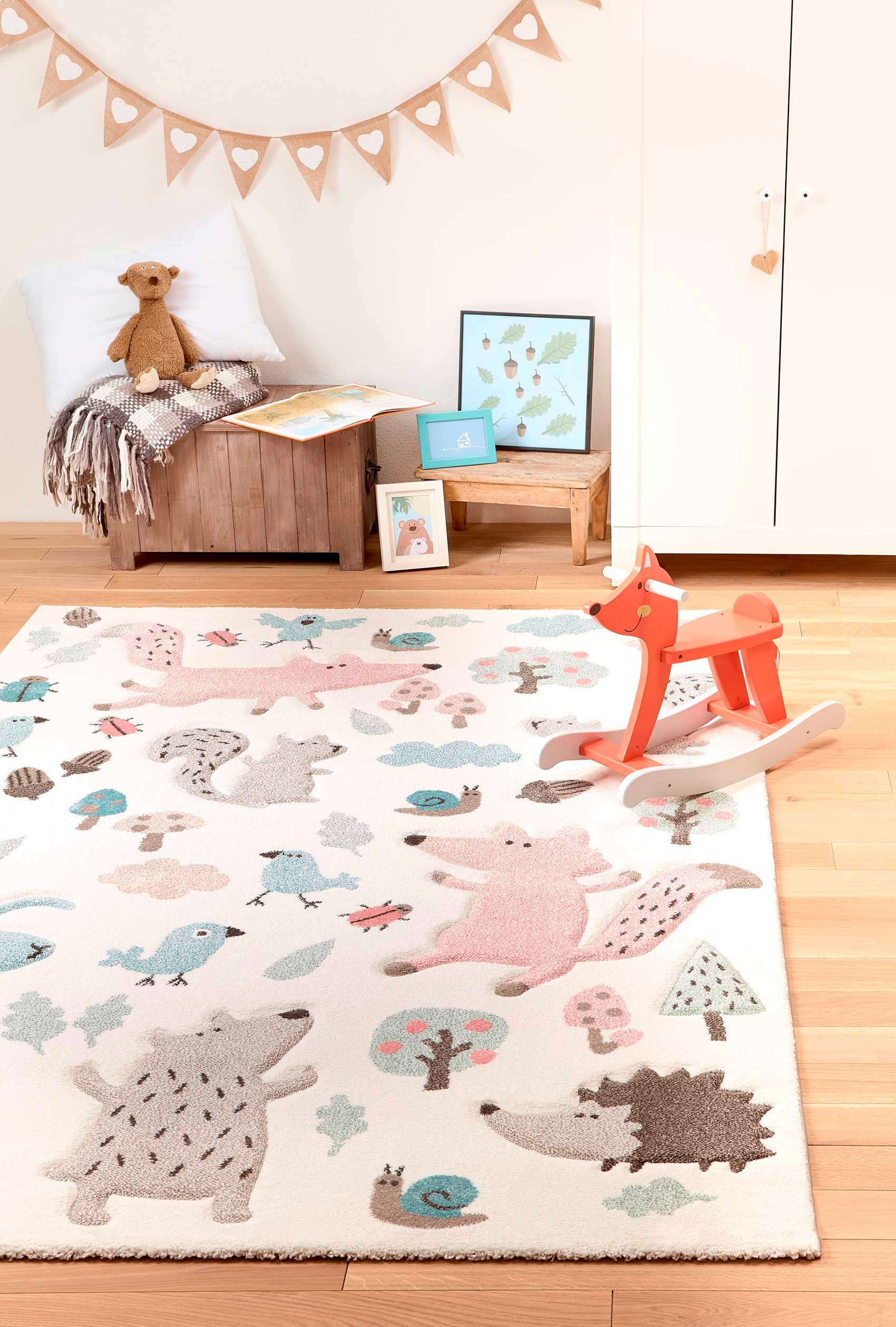 Sigikid Kinderteppich »Forest«, rechteckig, Wald Tiere Design, Kurzflor