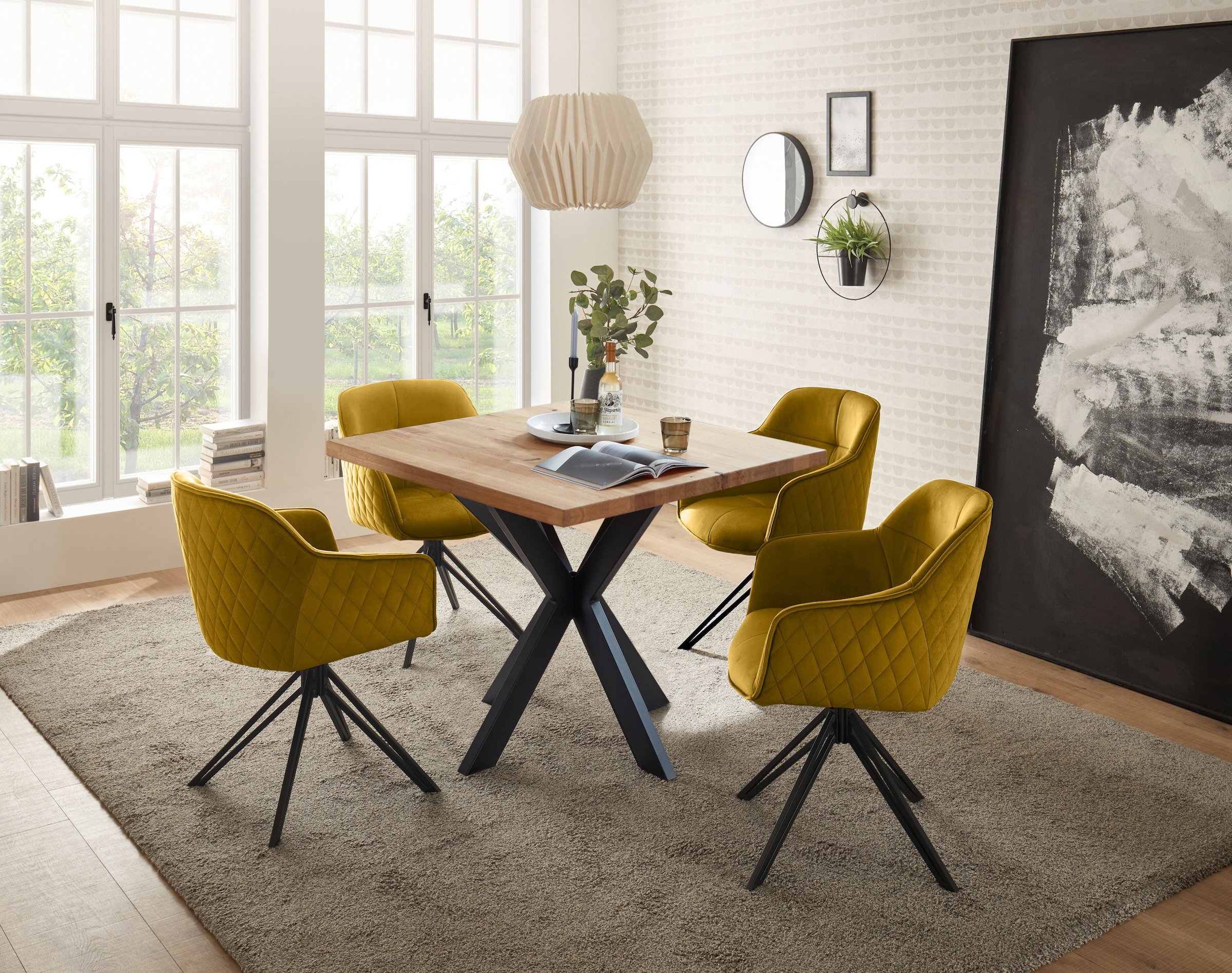 Stolkom Table de salle à manger »Micky« 100 cm in Eiche Massiv geölt, Tisch quadratisch