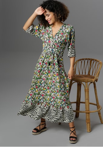 Aniston SELECTED Maxikleid, Mix&Match - mit Blumendruck und Musterung kaufen