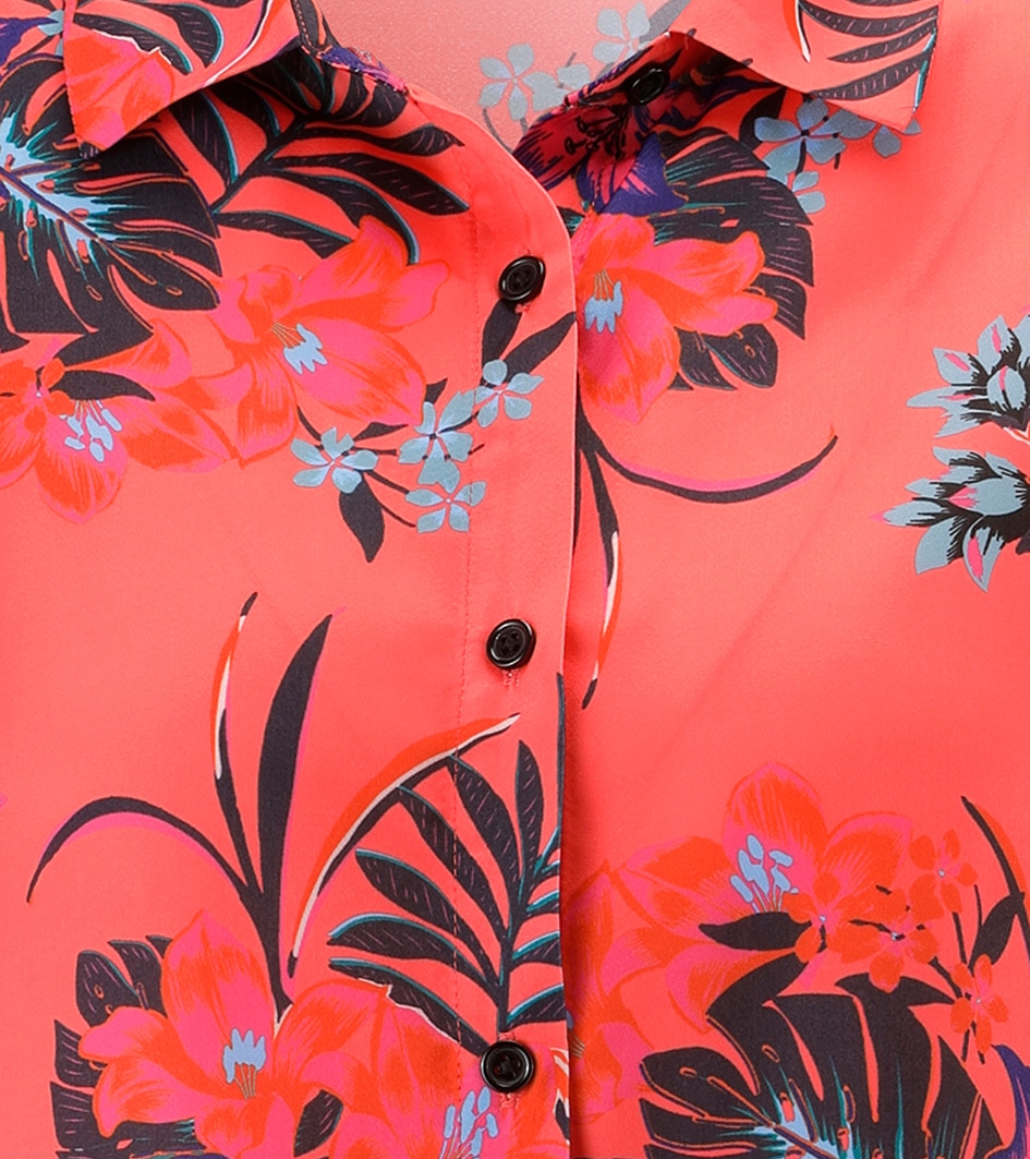 Aniston SELECTED Hemdbluse mit Gummizug am Saum und floralem Allover-Print - NEUE KOLLEKTION