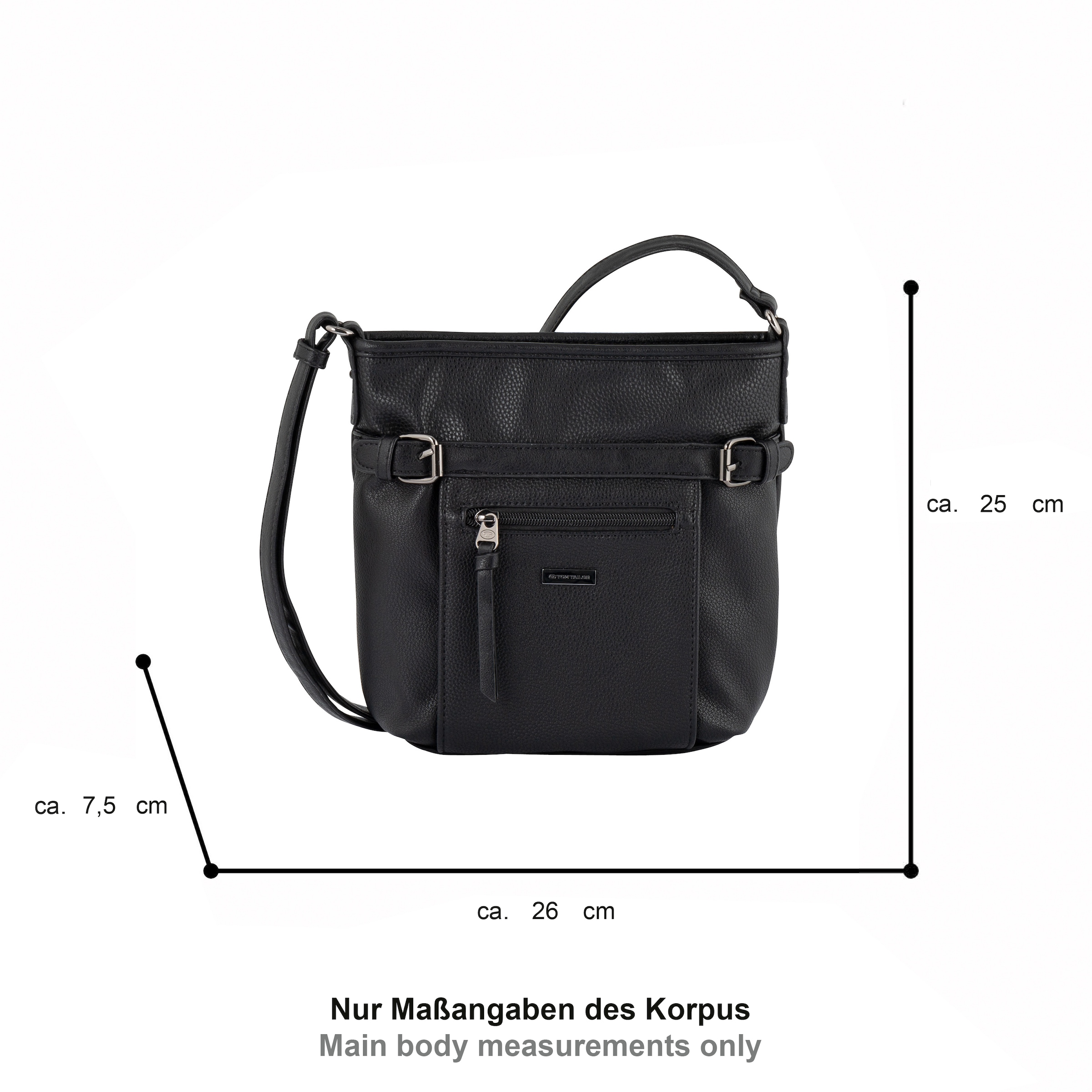 TOM TAILOR Umhängetasche »JUNA« mit Details in Metallic Optik