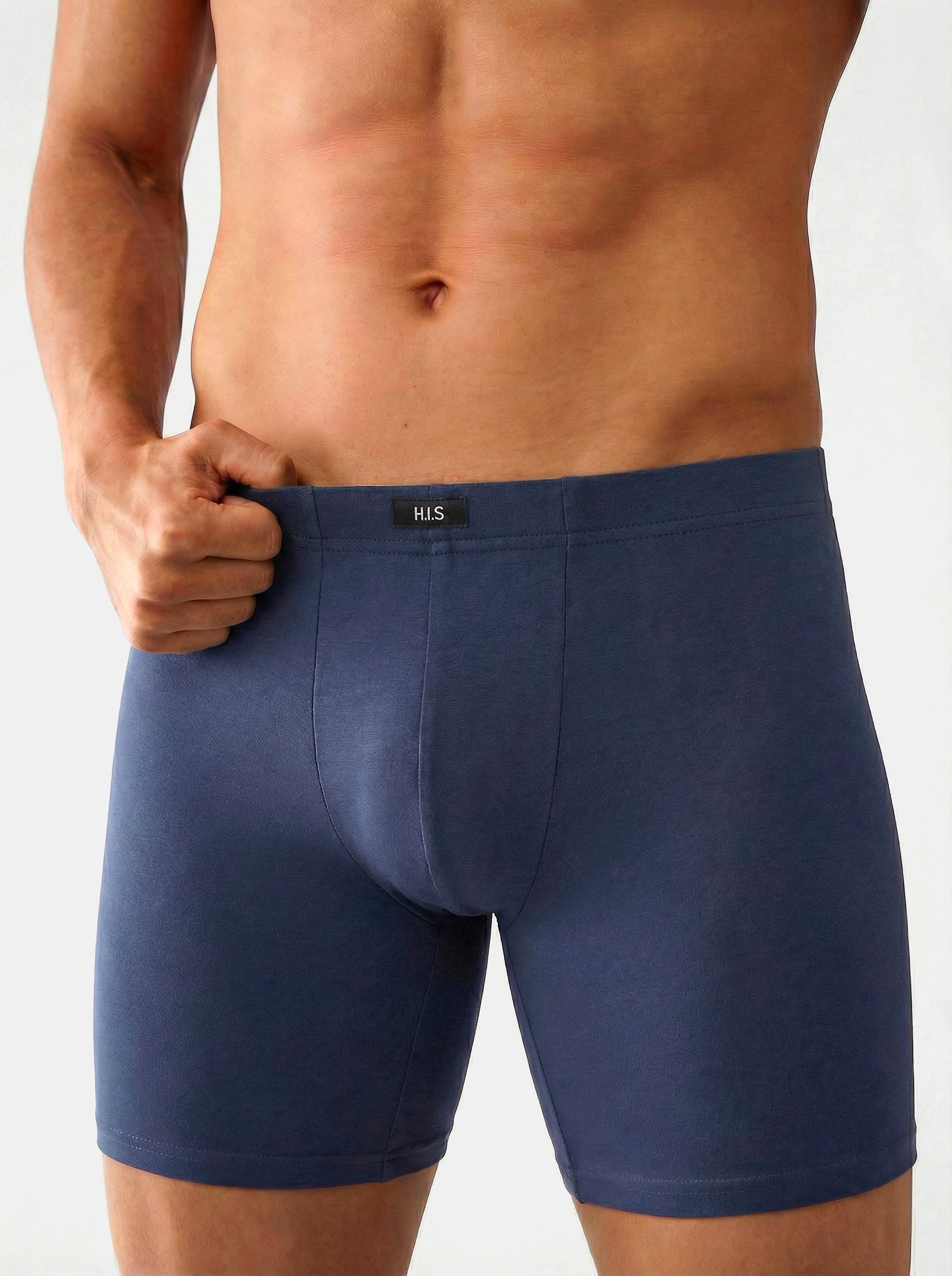 H.I.S Boxer long »Langer Boxer Boxershorts für Herren« Paquet, 5 cuis Boxershorts für Herren, mit Logo am Bund
