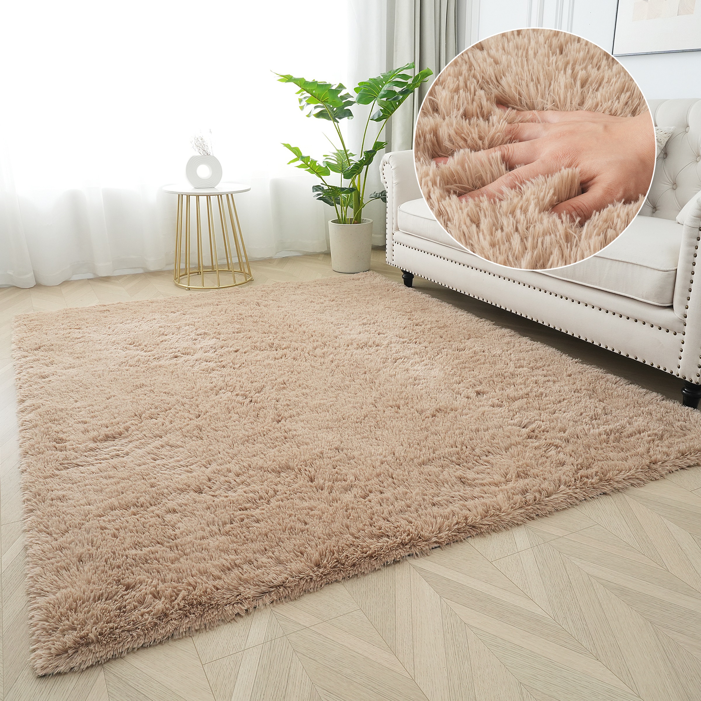 Image of GOODproduct Hochflor-Teppich "Leava, besonders weich und kuschelig, leichter Glanz" rechteckig 37 mm Höhe uni, Mikrofaser Teppiche, Plüsch, Wohnzimmer, Schlafzimmer, Esszimmer