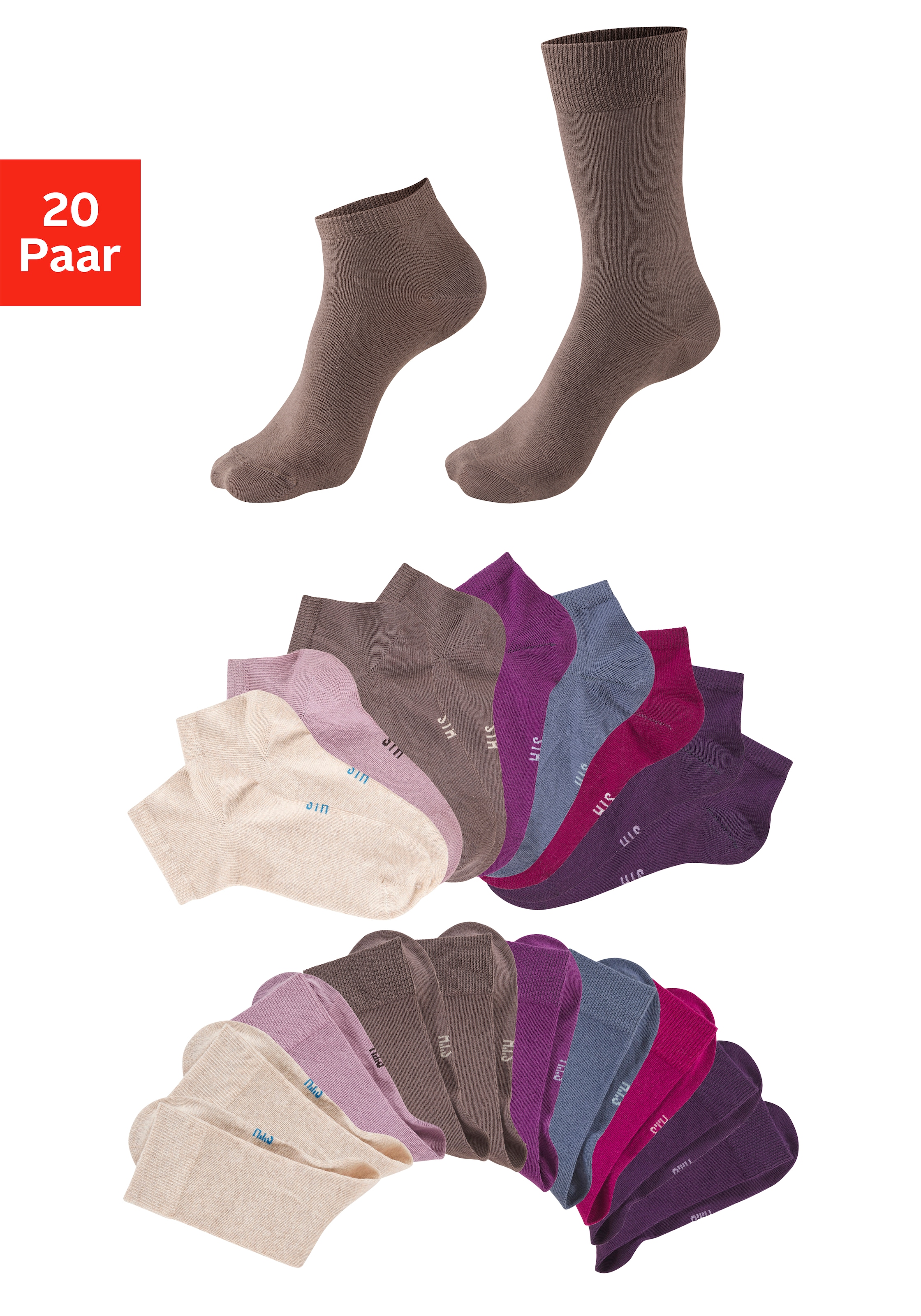 Image of H.I.S Basicsocken Packung, 20 Paar tlg. zwei Längen im Kombi Pack