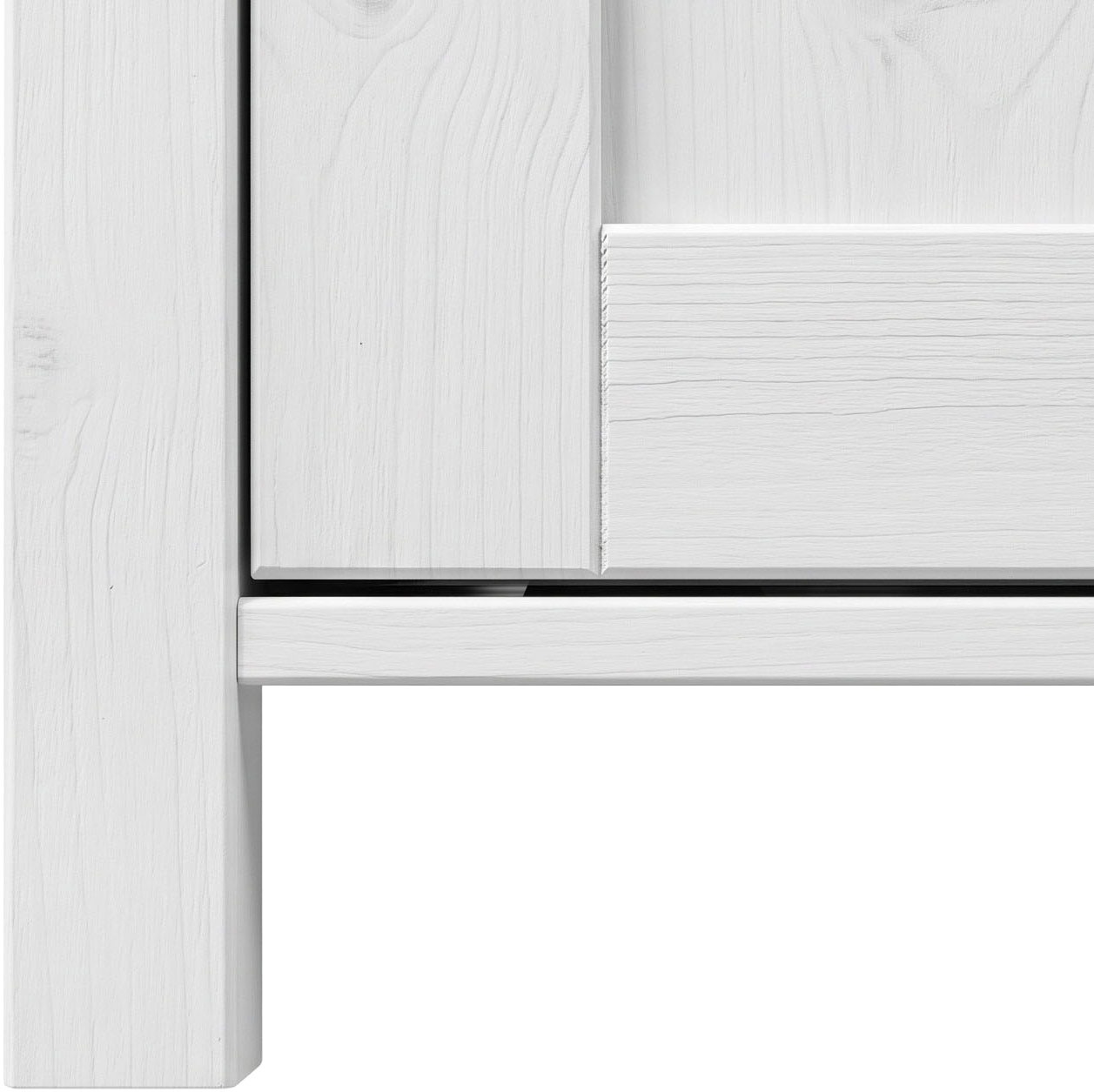 GOODproduct Buffet »Mikkeli Küchenbuffet mit 2 Glastüren, Metallgriffe« aus massiver FSC®-zertifizierter Kiefer, moderner Landhausstil