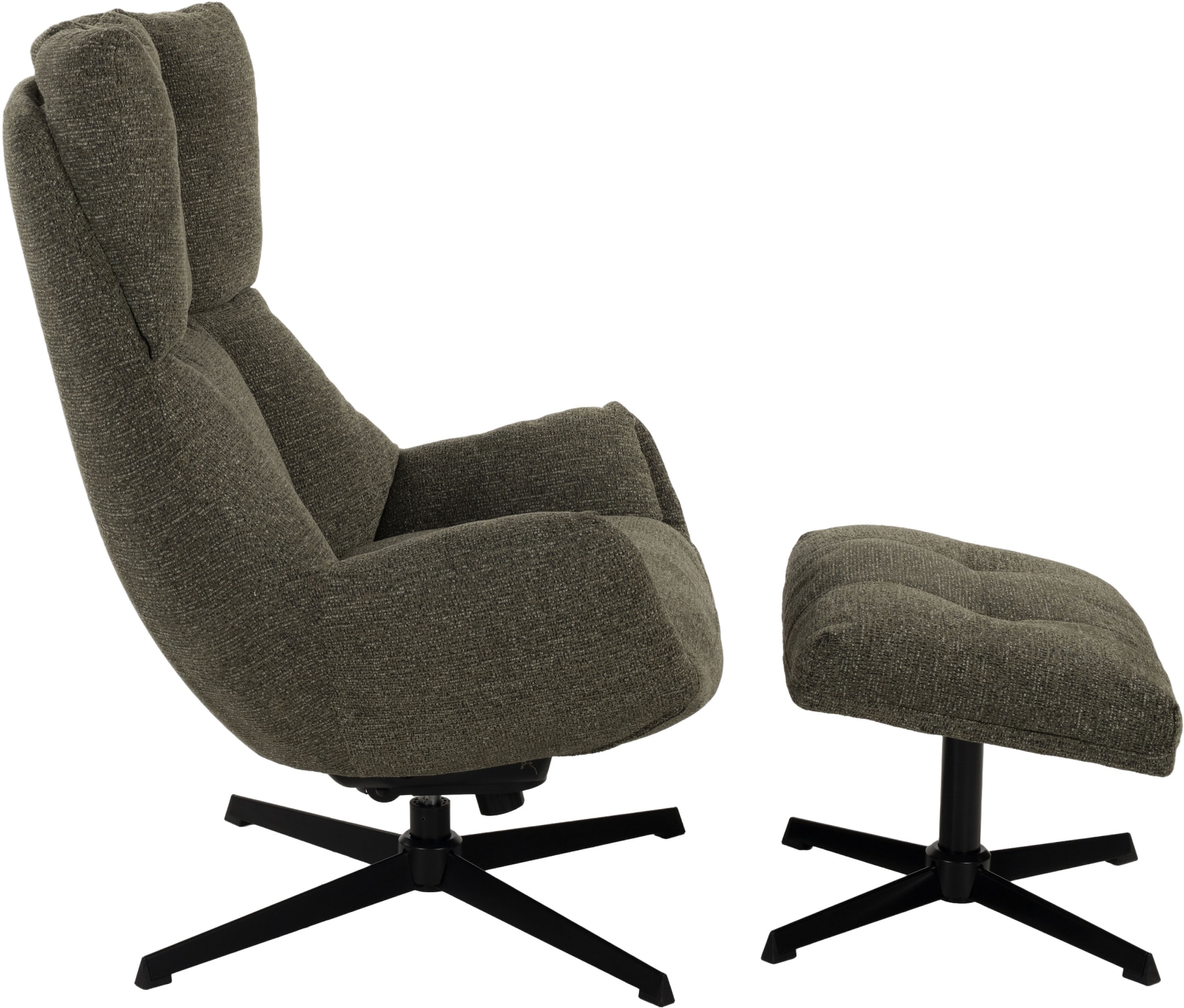 Duo Collection Fauteuil de relaxation »Pruna« pivotant à 360° avec fonction de retour, mécanisme basculant, incl. tabouret