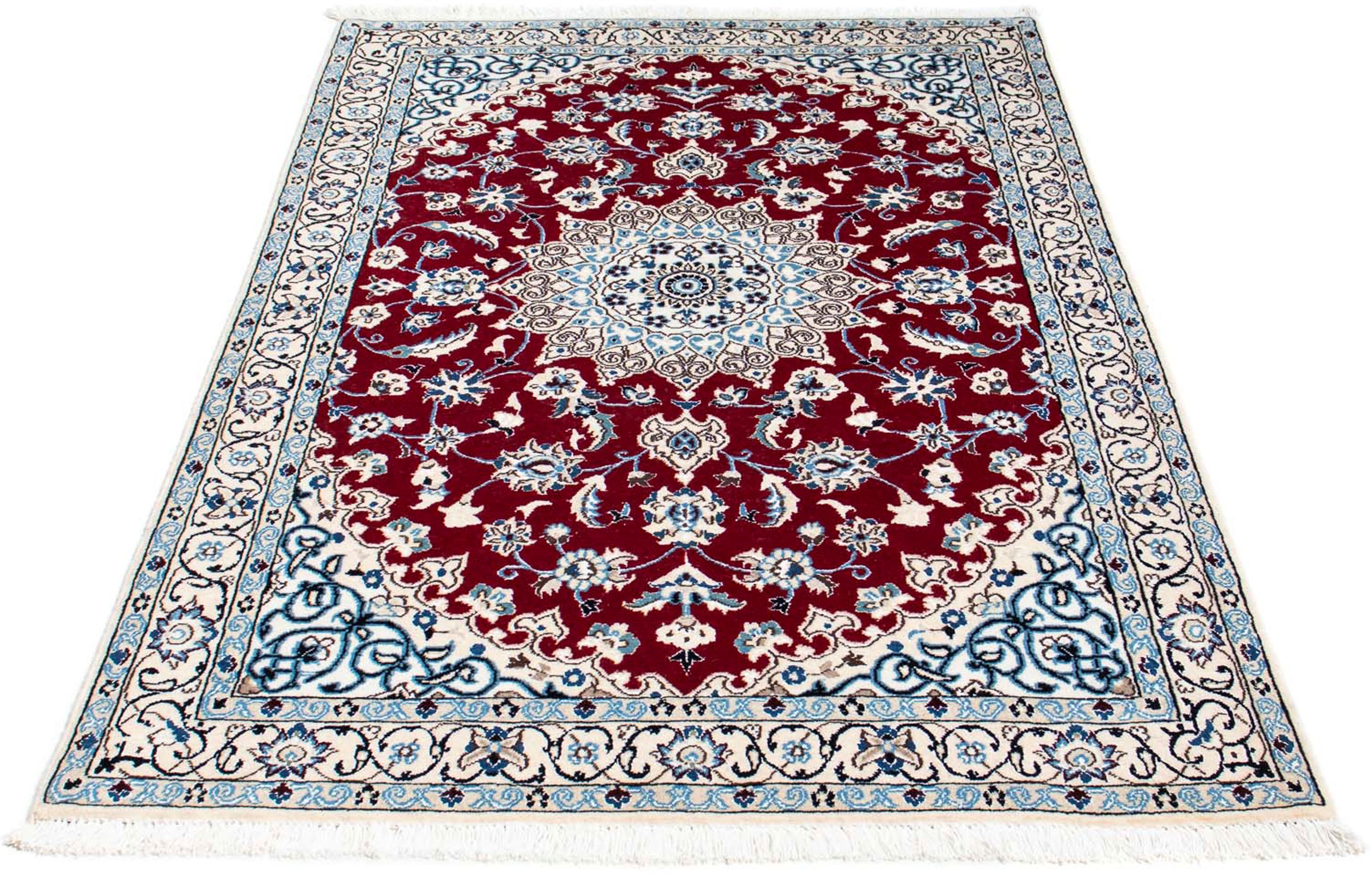 Image of morgenland Orientteppich »Perser - Nain - Royal - 177 x 107 cm - dunkelrot«, rechteckig, 10 mm Höhe, Wohnzimmer, Handgeknüpft, Einzelstück mit Zertifikat bei Ackermann Versand Schweiz