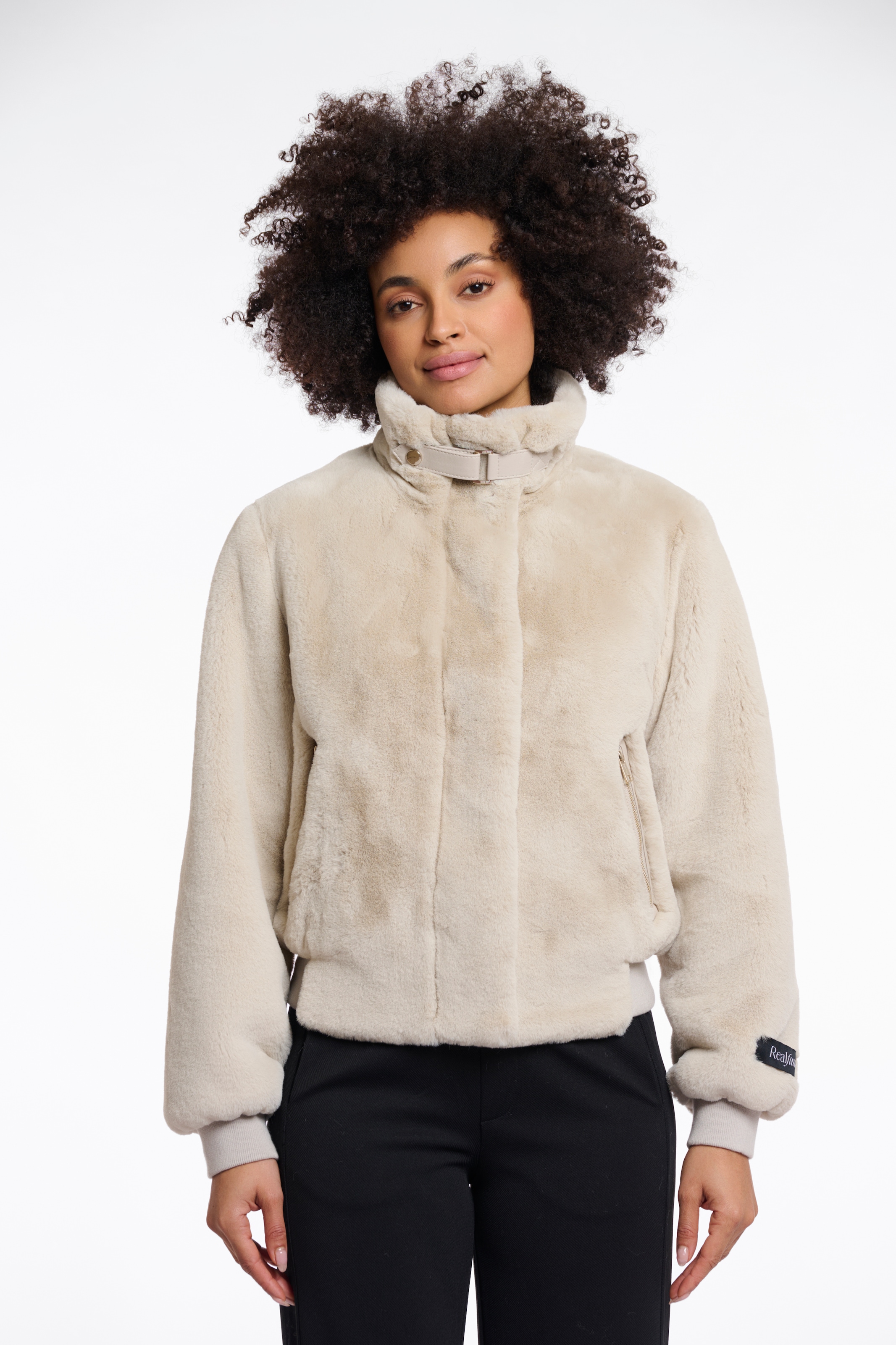 Image of Rino & Pelle Fellimitatjacke "AMBRA" mit Riemen-Detail