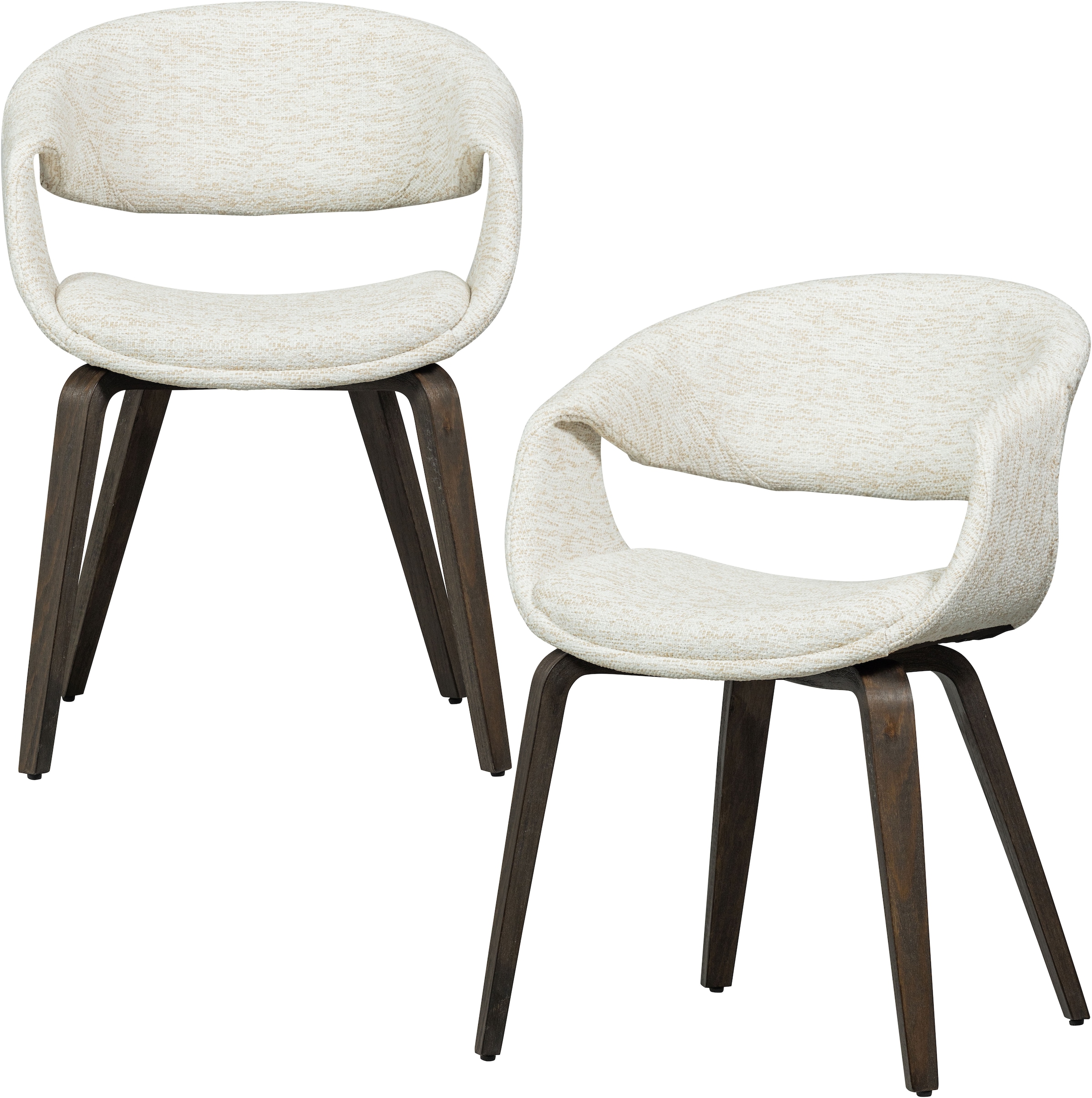 Image of WOOOD Esszimmerstuhl "Yossi mit Gewebtem Bezug und Holzgestell B57 x T57 x H78 cm (2er-Set)" (Set) 2 Stk.Maximale Verschleissfestigkeit, Pfleiglicht, Tragkraft 136 kg