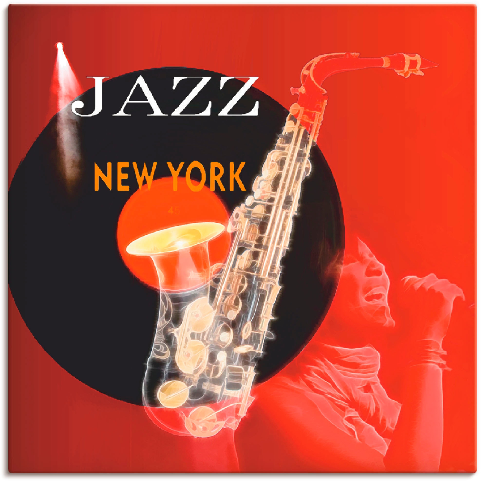 Artland "Musik abstrakte Collage" Instrumente 1 Stk. tlg. auf Holzrahmen gespannt