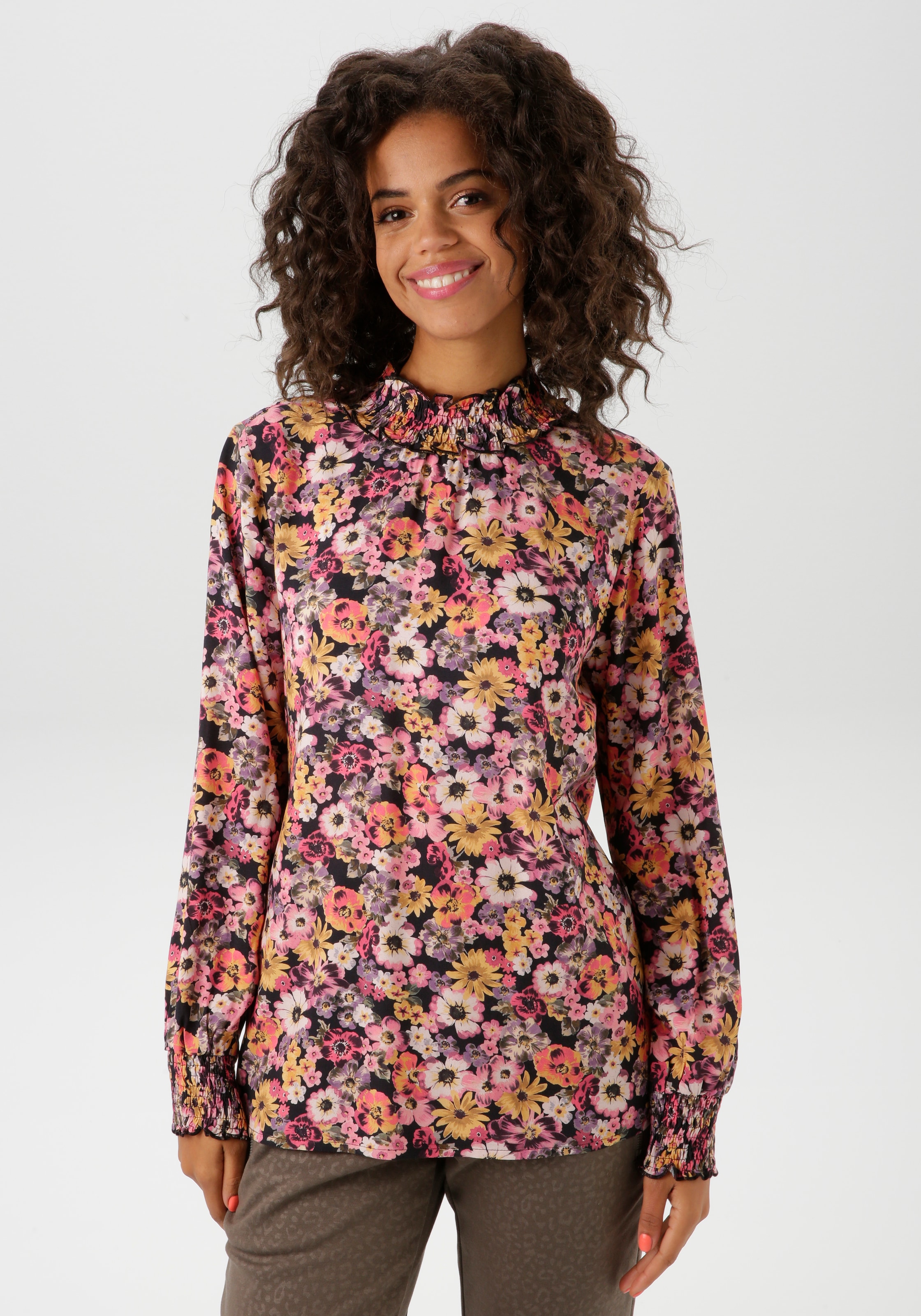 Image of Aniston CASUAL Schlupfbluse mit romantischen, farbenfrohen Blüten bedruckt