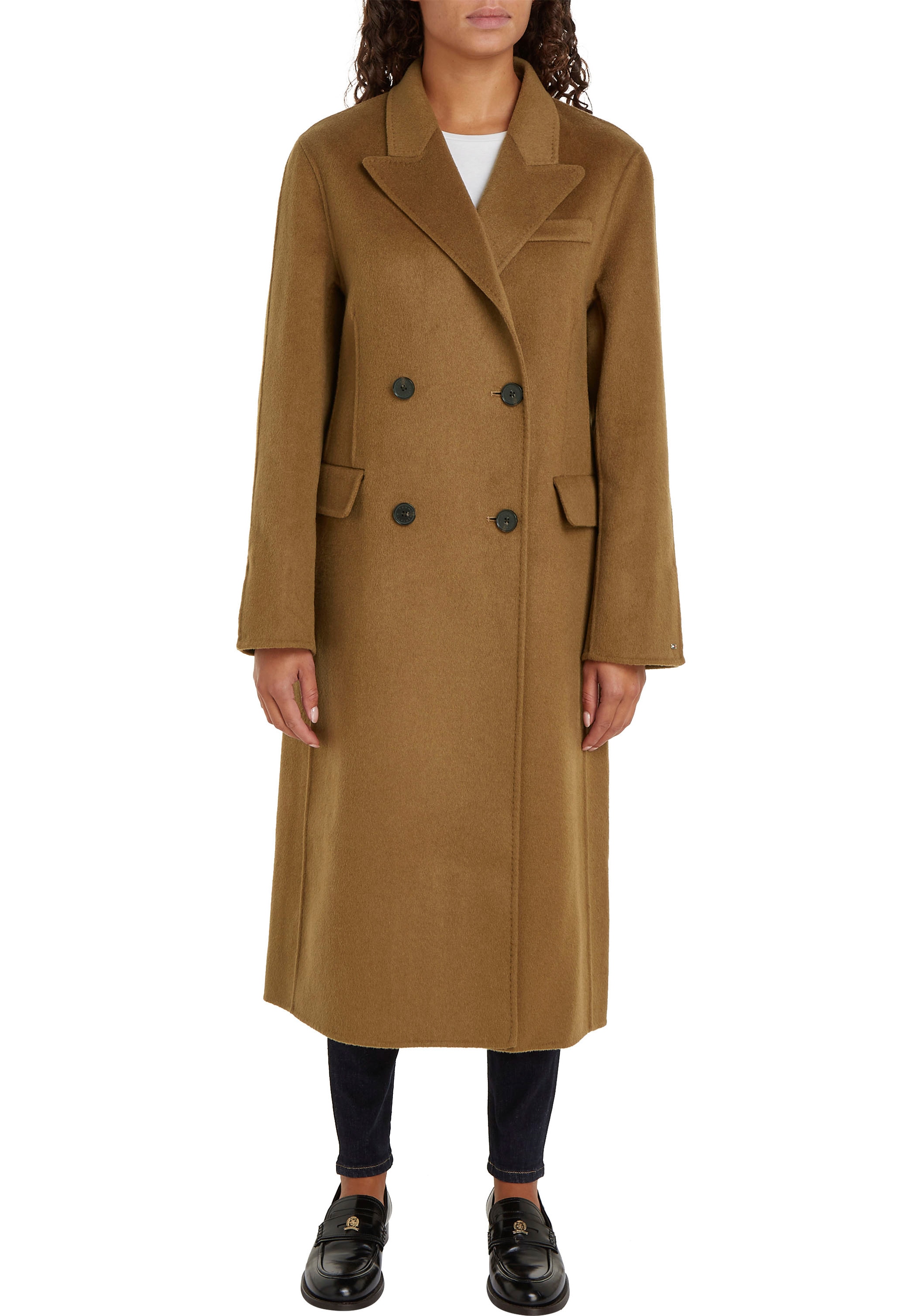 Tommy Hilfiger Wintermantel »MD DF WOOL BLEND DB COAT«, mit Tommy Hilfiger Logostickerei