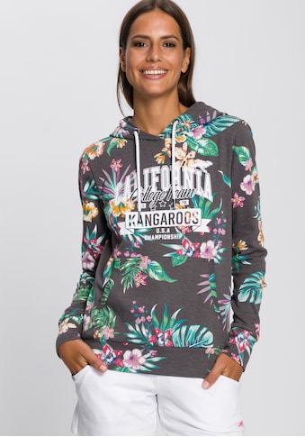Kapuzensweatshirt, mit coolem Floral-Alloverprint & Logo-Print im College-Look