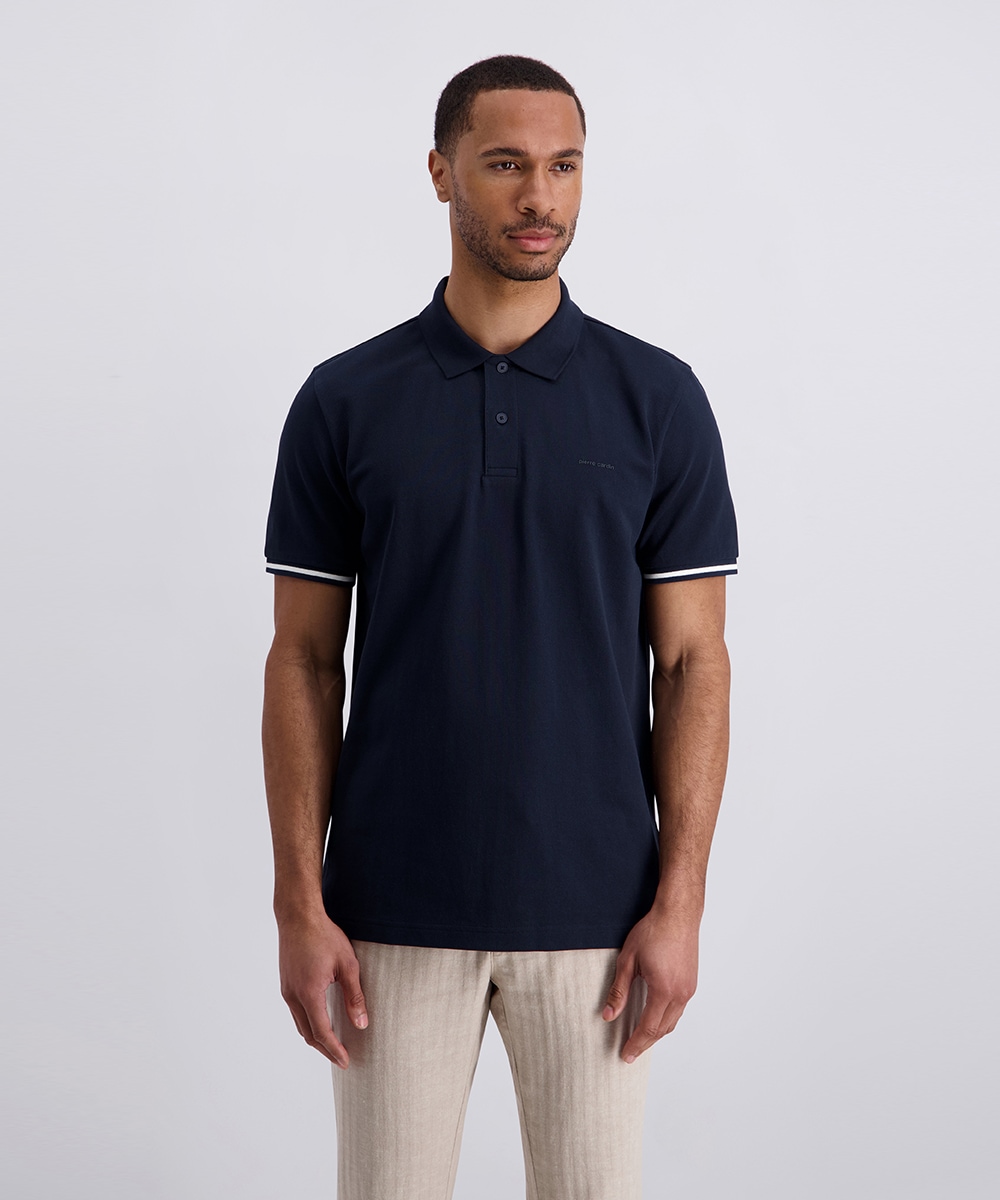 Image of Pierre Cardin Poloshirt "Poloshirt uni pique" mit Logo Schriftzug