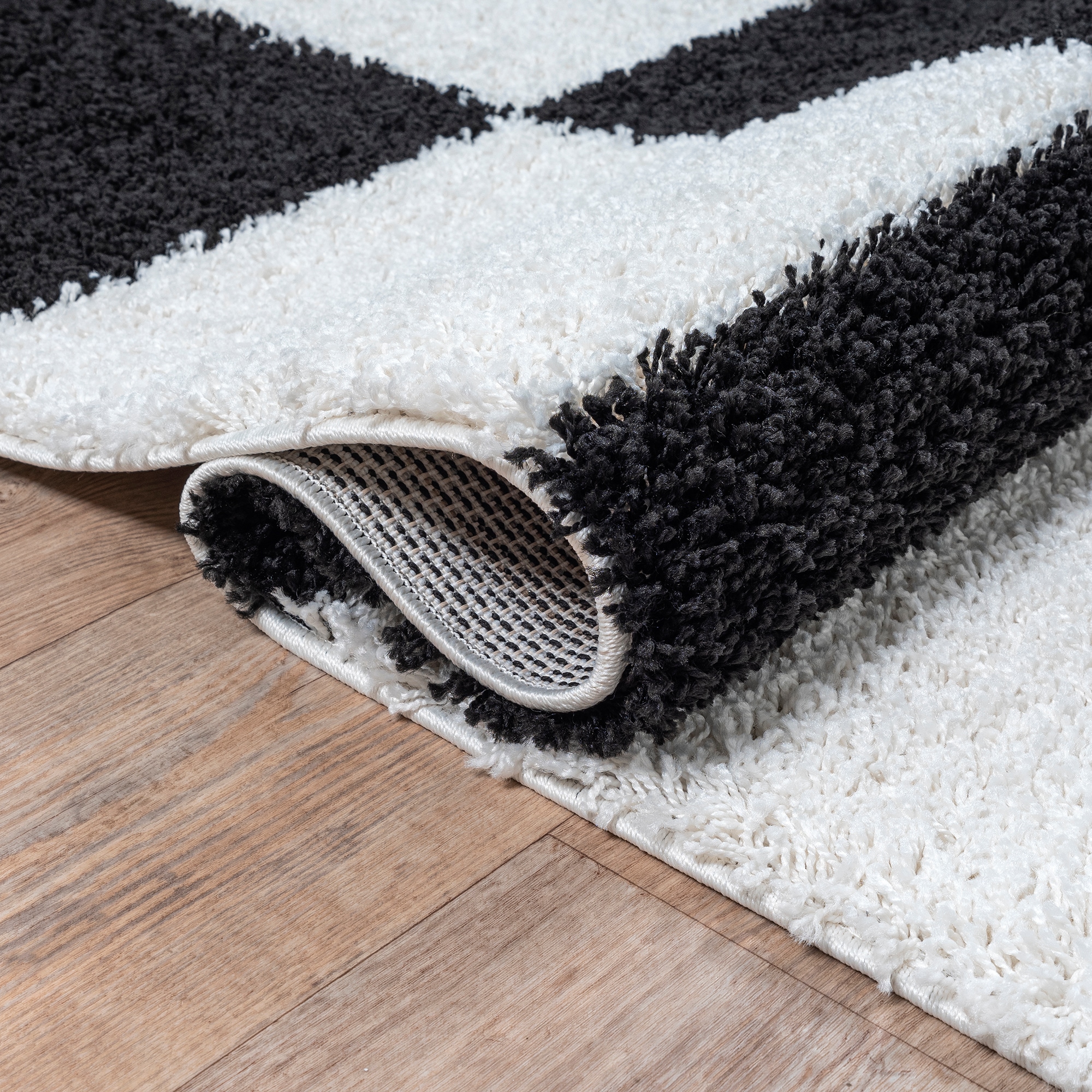 Sanat Hochflor-Teppich »Milano 1250 , auch als Läufer und in Rund« rechteckig 30 mm Höhe Hochflor, Shaggy, Karo, Wohnzimmer, Schlafzimmer