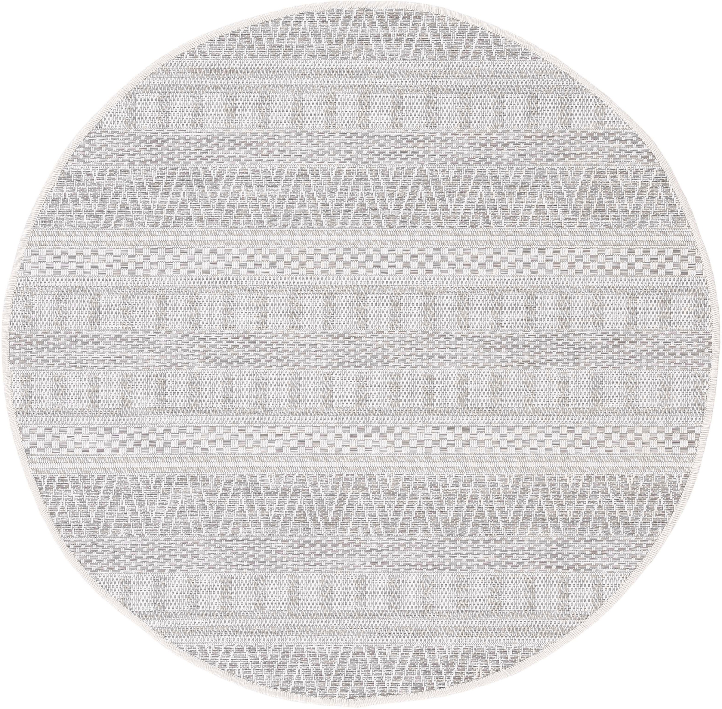 Image of carpetfine Teppich "Boho 100" rund 4 mm Höhe robustes Flachgewebe, Sisal Optik, UV-beständig, Aussenbereich