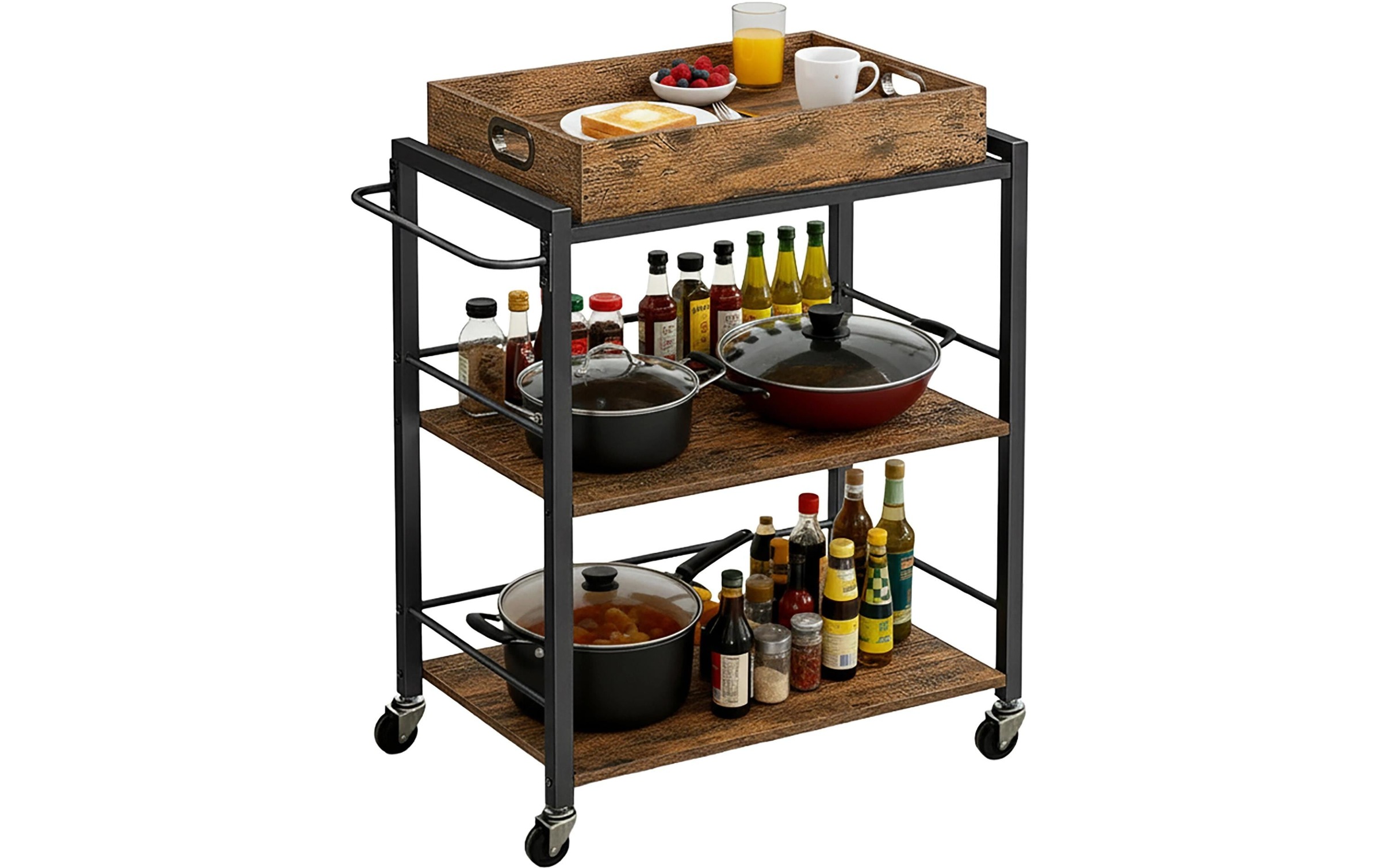 Image of relaxdays Servierwagen "im Industrial-Style 70 x 88 cm"