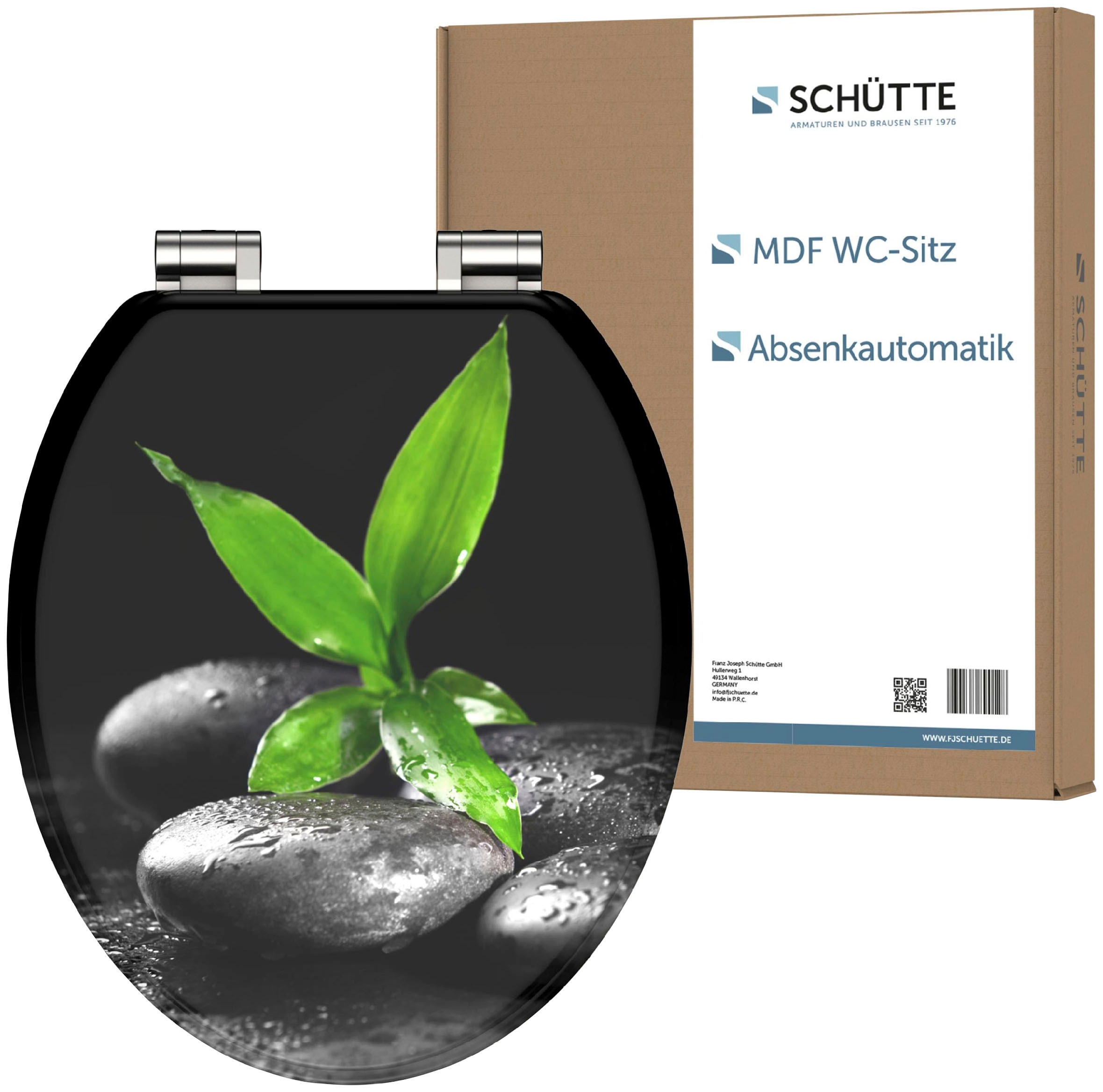 Image of Schütte WC-Sitz "DARK STONES AND BAMBOO" Toilettendeckel, mit Absenkautomatik