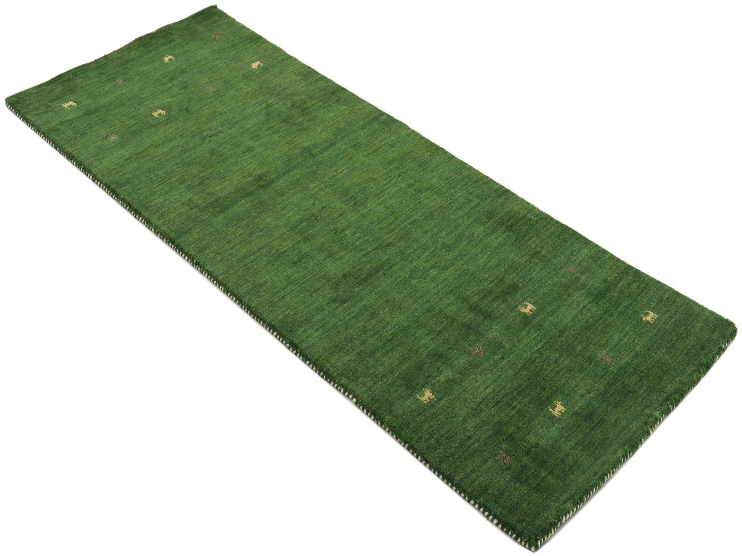 carpetfine Wollteppich »Gabbeh Uni, auch als Läufer erhältlich«, rechteckig, 15 mm Höhe, reine Wolle, handgewebt, Gabbeh Loom Tiermotiv, grosse Farbauswahl