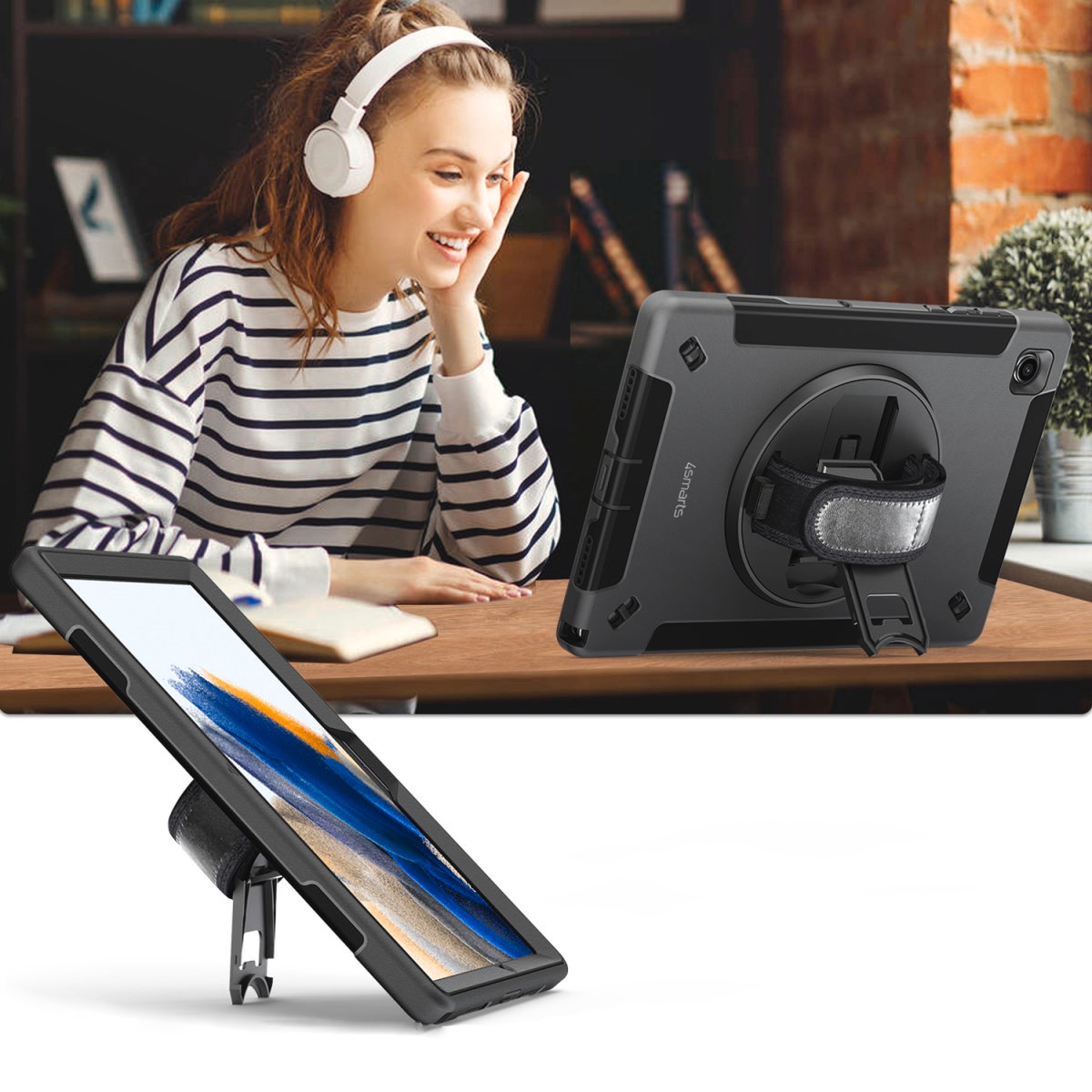 4smarts Tablet-Hülle »Rugged Case Grip für Samsung Galaxy Tab A9«, Backcover, Schutzhülle, Schutz, Sturzschutz, stossfest