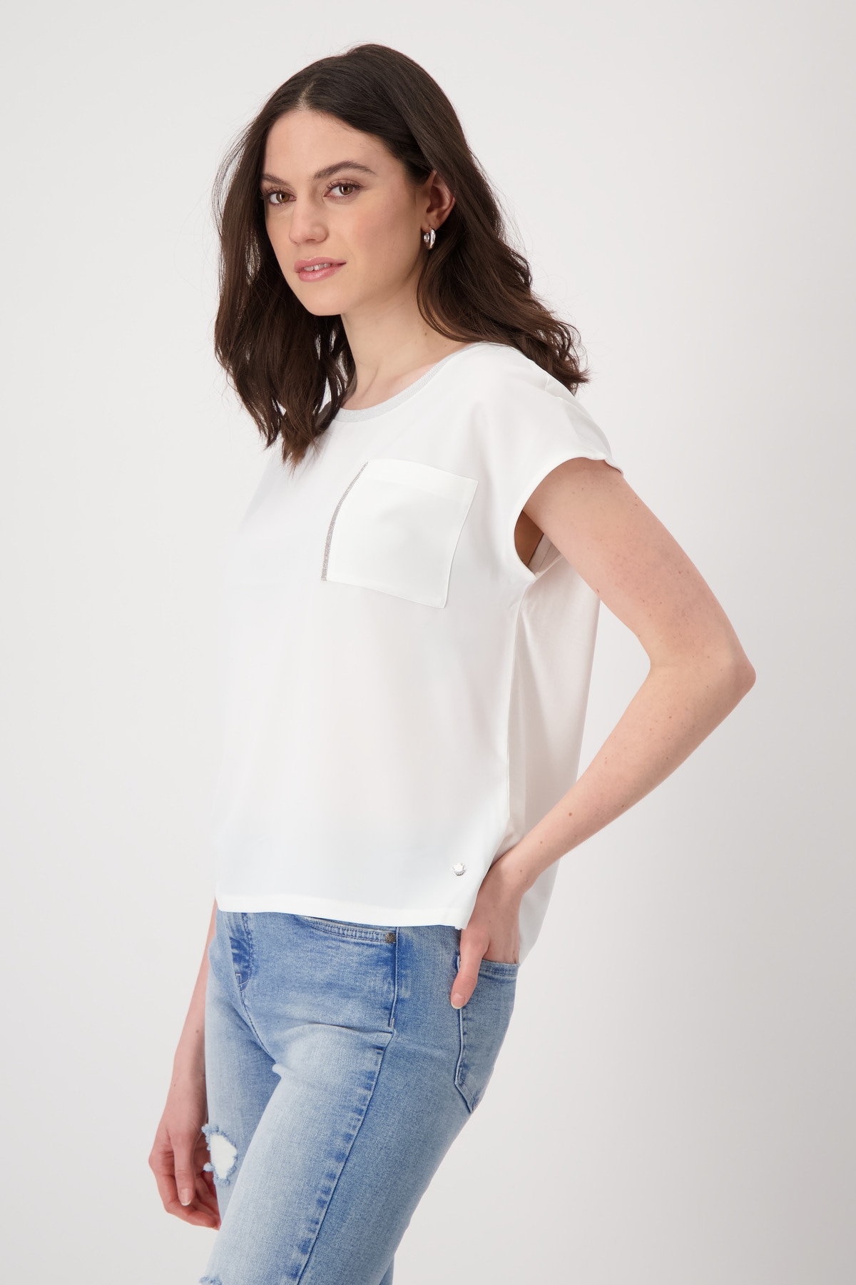 Monari Schlupfbluse mit aufgesetzter Schmucktasche