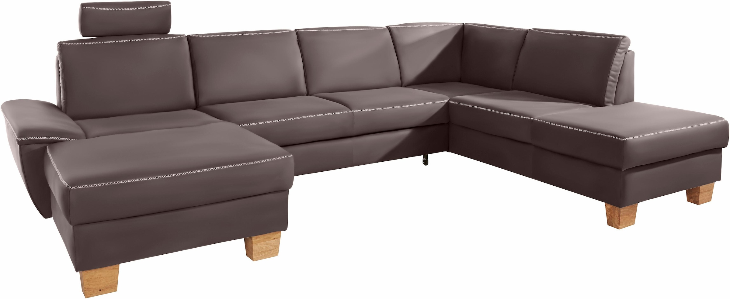 exxpo - sofa fashion Wohnlandschaft »Croma, hochwertige Detailverarbeitung, mit aktueller Kontrastnaht«, bequem, wahlweise mit Bettfunktion und Bettkasten, U-Form