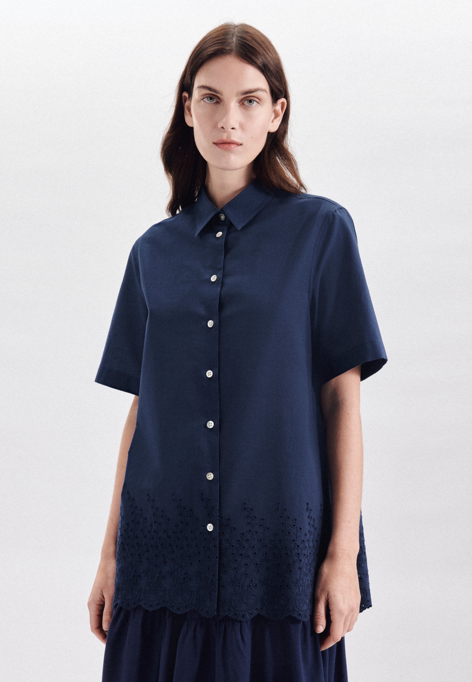 Image of seidensticker Hemdbluse »Schwarze Rose«, Kurzarm Kragen Stickerei bei Ackermann Versand Schweiz