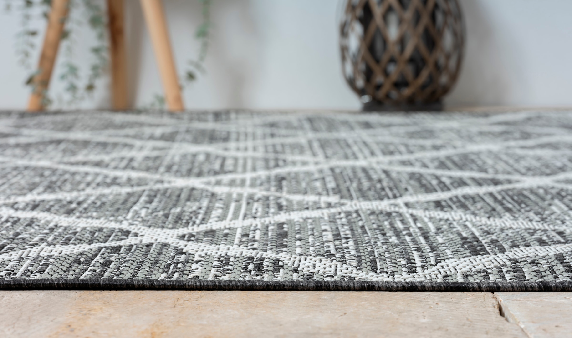 GOODproduct Teppich »Veyla, LAGERRÄUMUNG!« rechteckig 8 mm Höhe Rauten Muster, In- und Outdoor geeignet, Terrasse & Balkon