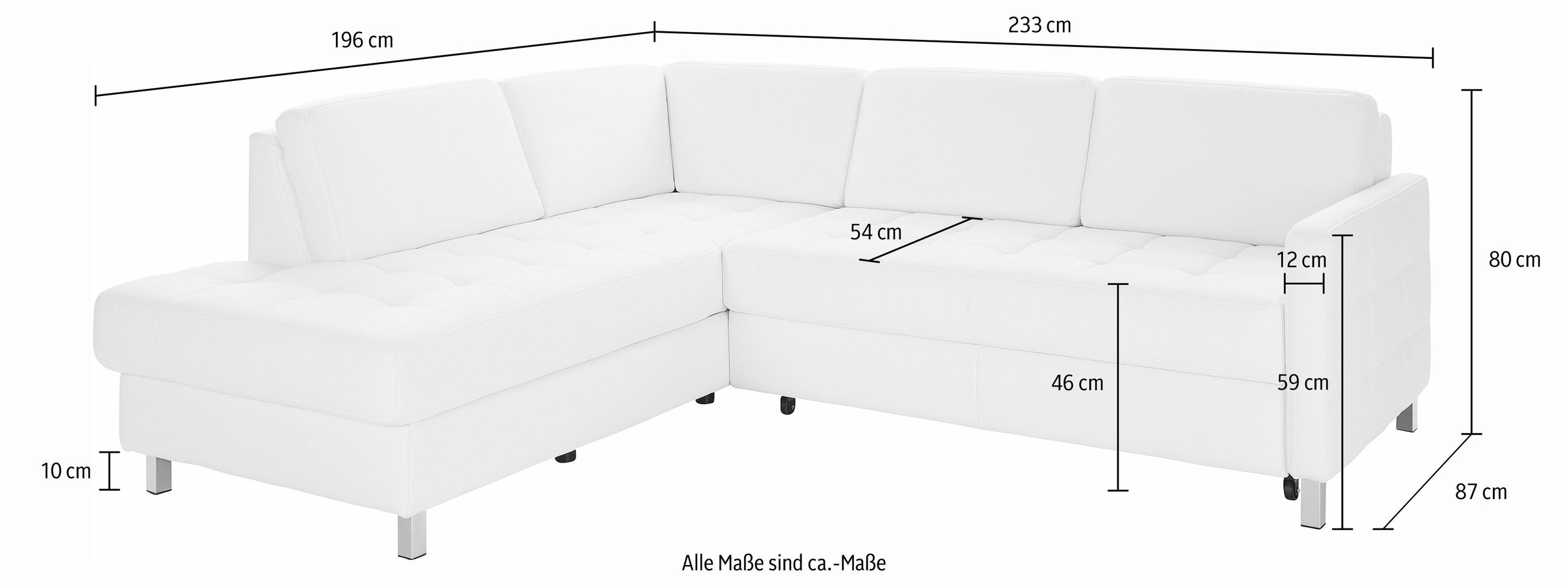 sit&more Ecksofa »Pablo L-Form«, wahlweise mit Bettfunktion und Bettkasten