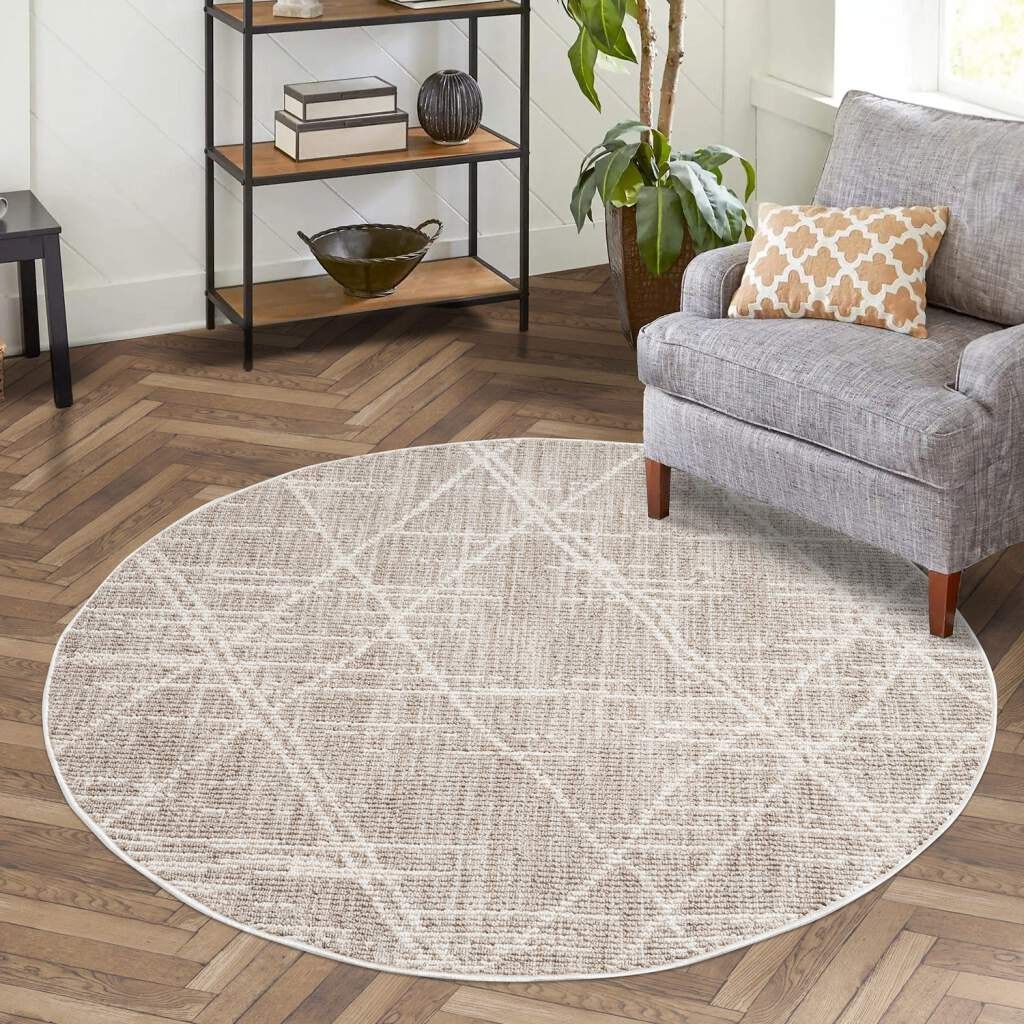 Image of Carpet City Teppich "CLASICO 9162" rund 11 mm Höhe Kurzflor, Hochtief-Muster, Boho, Wohnzimmer
