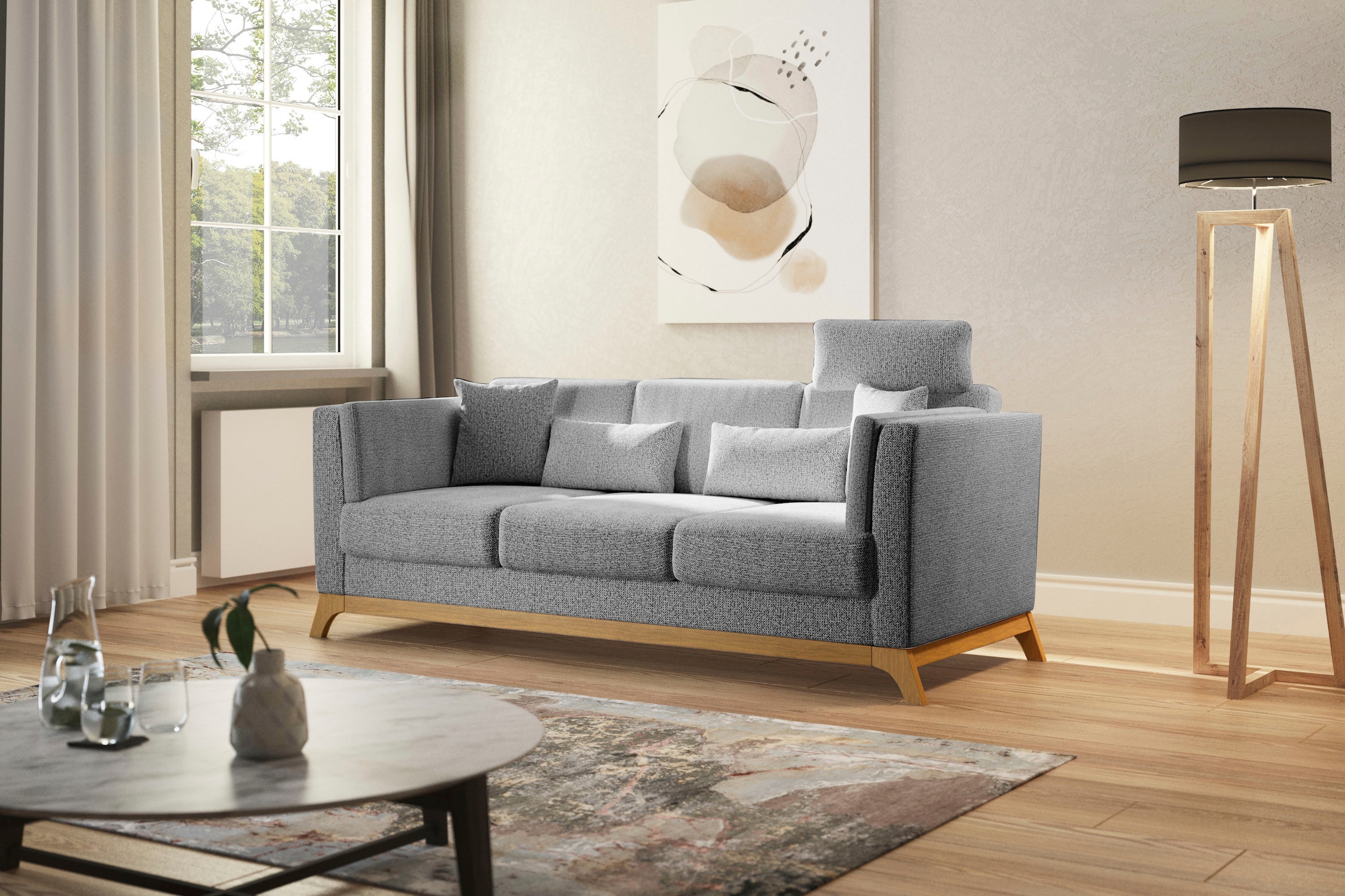Image of Home affaire 3-Sitzer "Viva" mit Holzrahmen aus Eiche