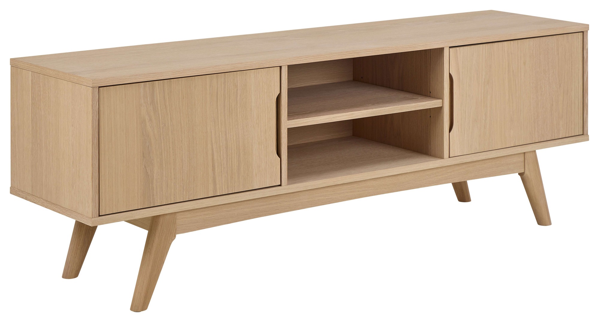 Image of ACTONA GROUP TV-Schrank "Marte - zeitlos & praktisch mit flexiblen Aufbewahrungsmöglichkeiten" Langlebiger TV-Tisch aus massiver Eiche mit viel Stauraum. B: 160 cm