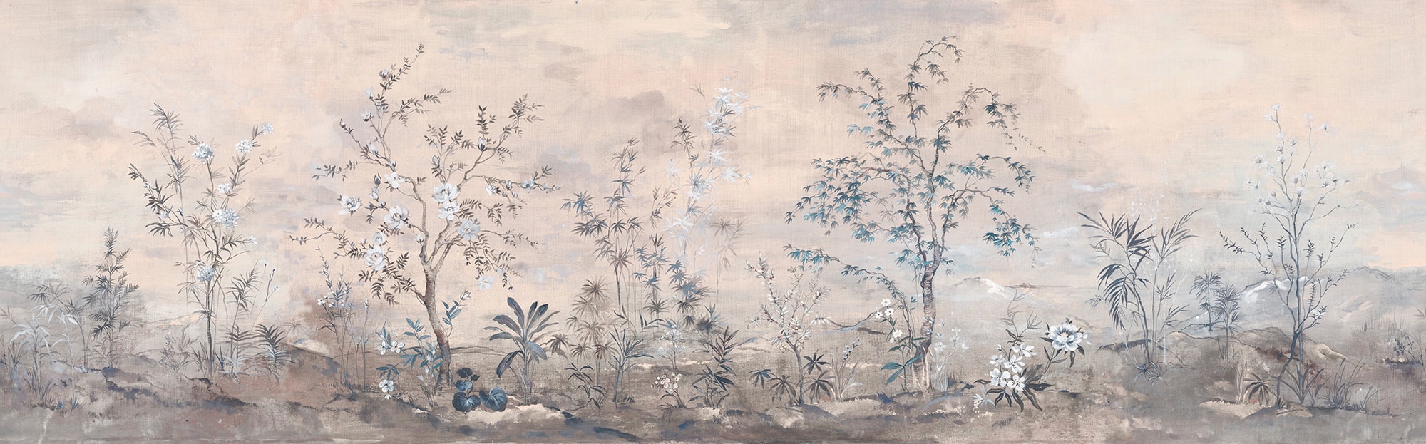 Image of Komar Vliestapete "Digitaldruck Vlies - Mandarin Morning - Grösse 900 x 280 cm" bedruckt glatt Wohnzimmer, Schlafzimmer